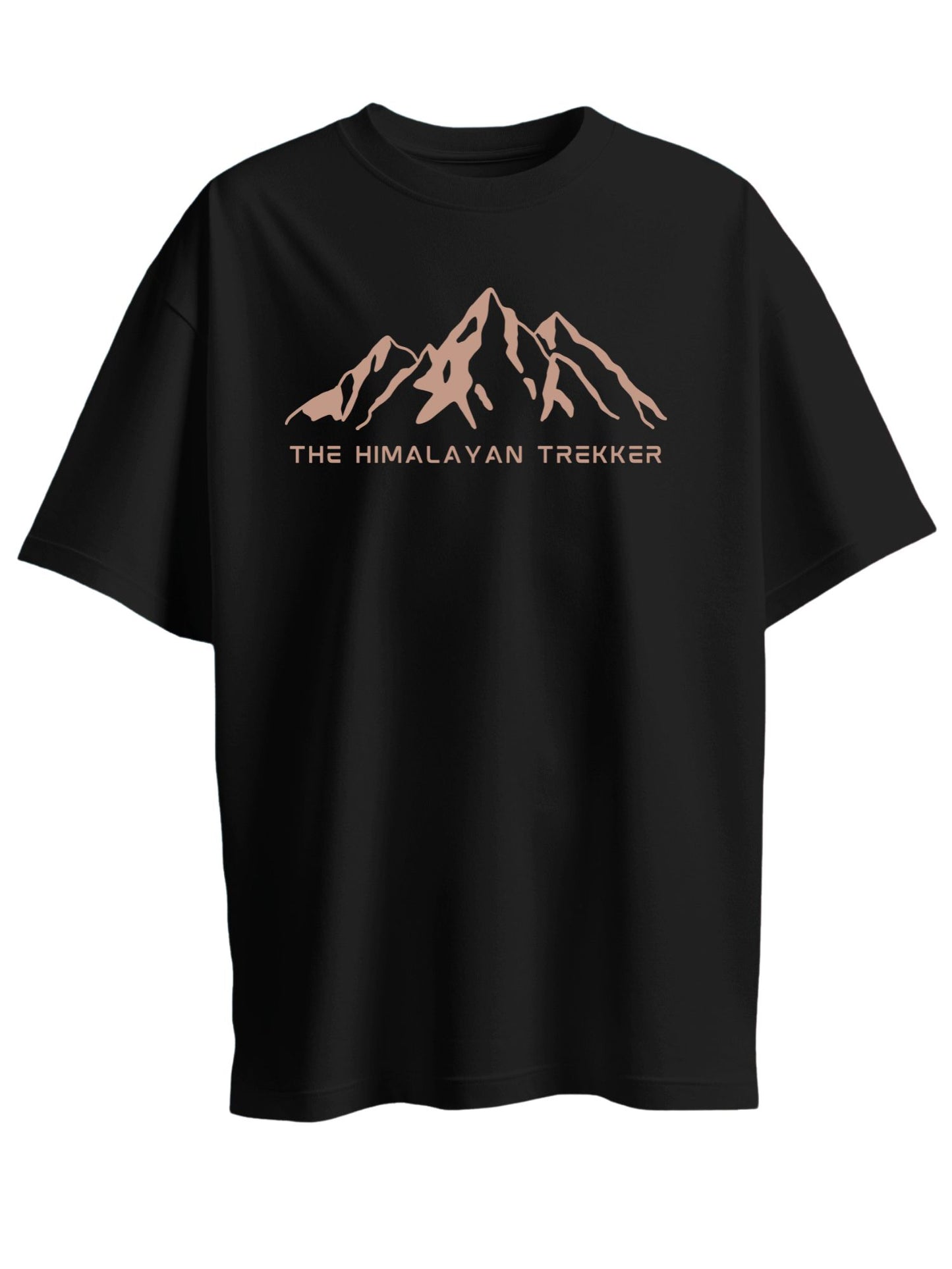 Roads to India® Men's Pure Cotton Trekking T-Shirt – The Himalayan Trekker Graphic Tee | Unisex Regular & Oversized Fit | 180/220 GSM | Half Sleeve Round Neck | S–5XL | Black, Navy Blue