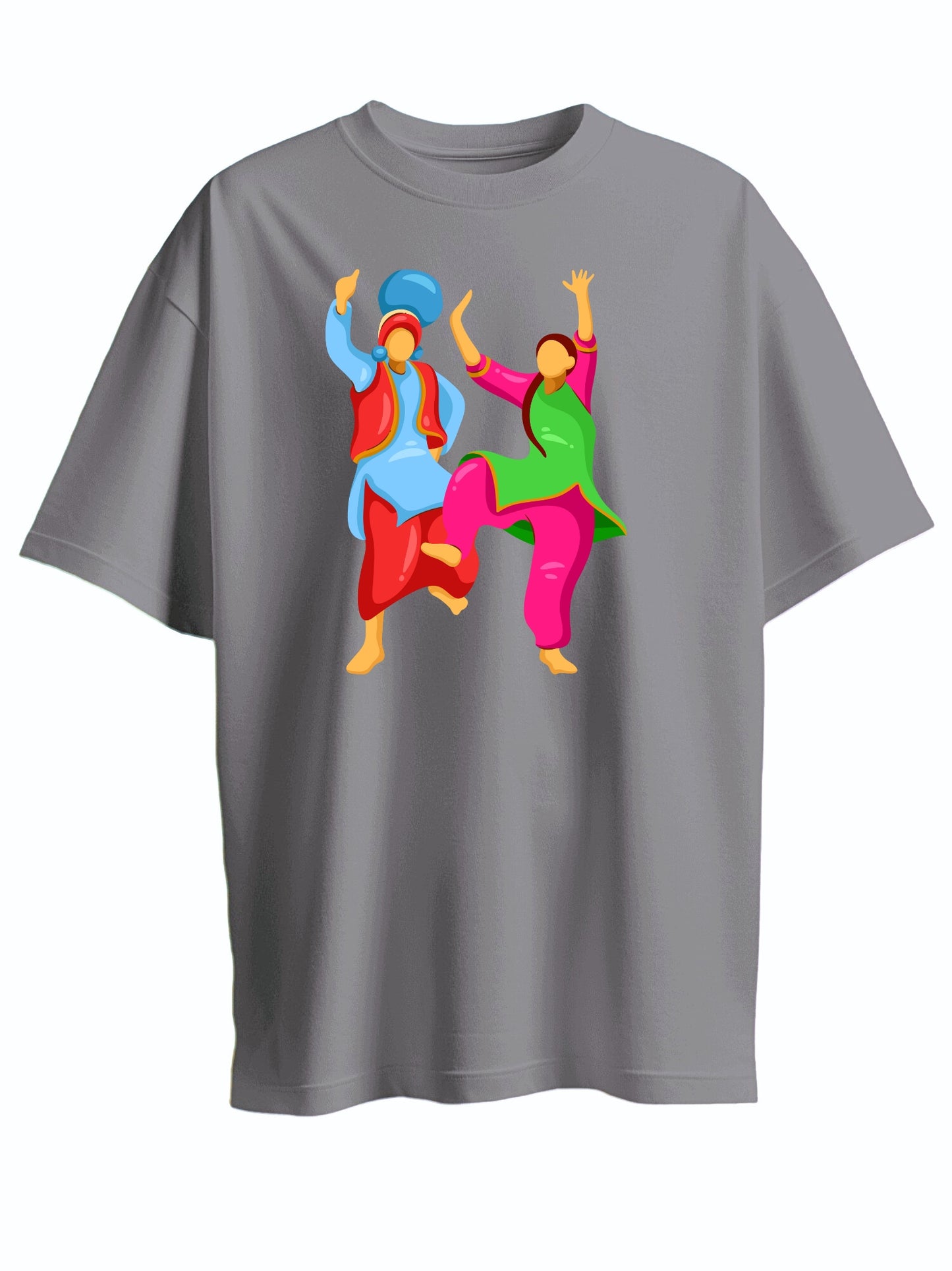 Roads to India® Men's Pure Cotton Festival T-Shirt – Let’s Do Bhangra Graphic Tee | Unisex Fit (Regular & Oversized) | 180/220 GSM | Half Sleeve, Round Neck | S–5XL | Black, Grey, Navy Blue, White