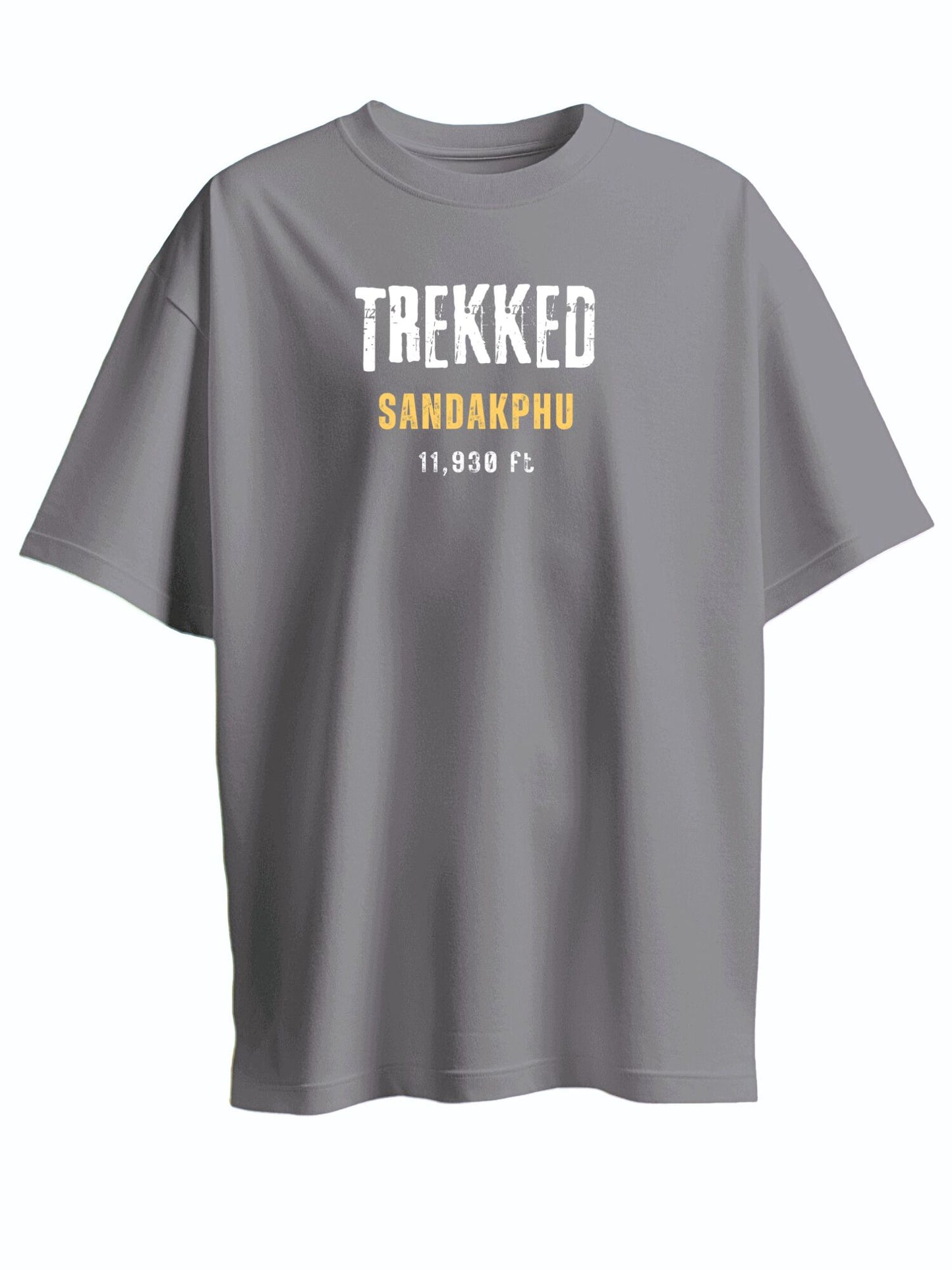 Roads to India® Men's Cotton Trekking T-Shirt – Trekked Sandakphu–Phalut Graphic Tee | Regular & Oversized | 180/220 GSM | Half Sleeve, Round Neck | S–5XL | Black, Blue, Red, Grey, Olive