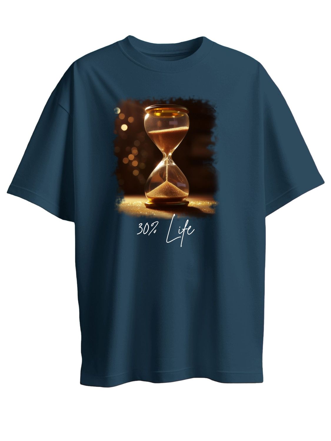 Roads to India® Men's Pure Cotton Casual T-Shirt – Life Percentage Hour Glass Graphic Tee | Unisex Fit (Regular & Oversized) | 180/220 GSM | Half Sleeve, Round Neck | S–5XL | Black, Navy Blue