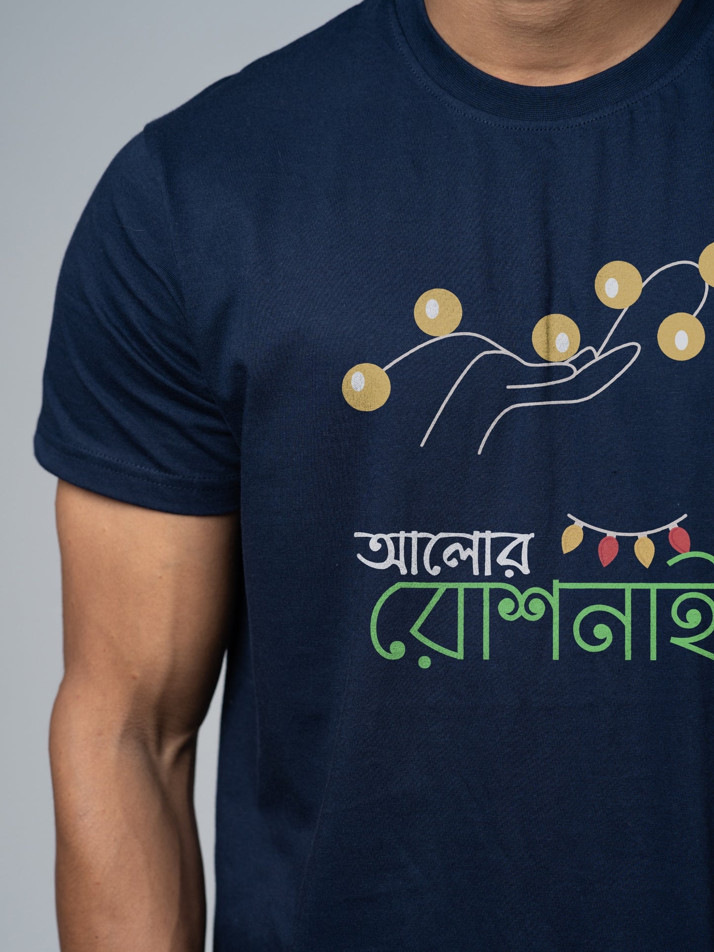 Roads to India® T-Shirt for Men – 100% Cotton Diwali in Kolkata Half Sleeve Round Neck Graphic Print Tee | Unisex Regular & Oversized Fit | 180/220 GSM | S–5XL | Black, Navy Blue