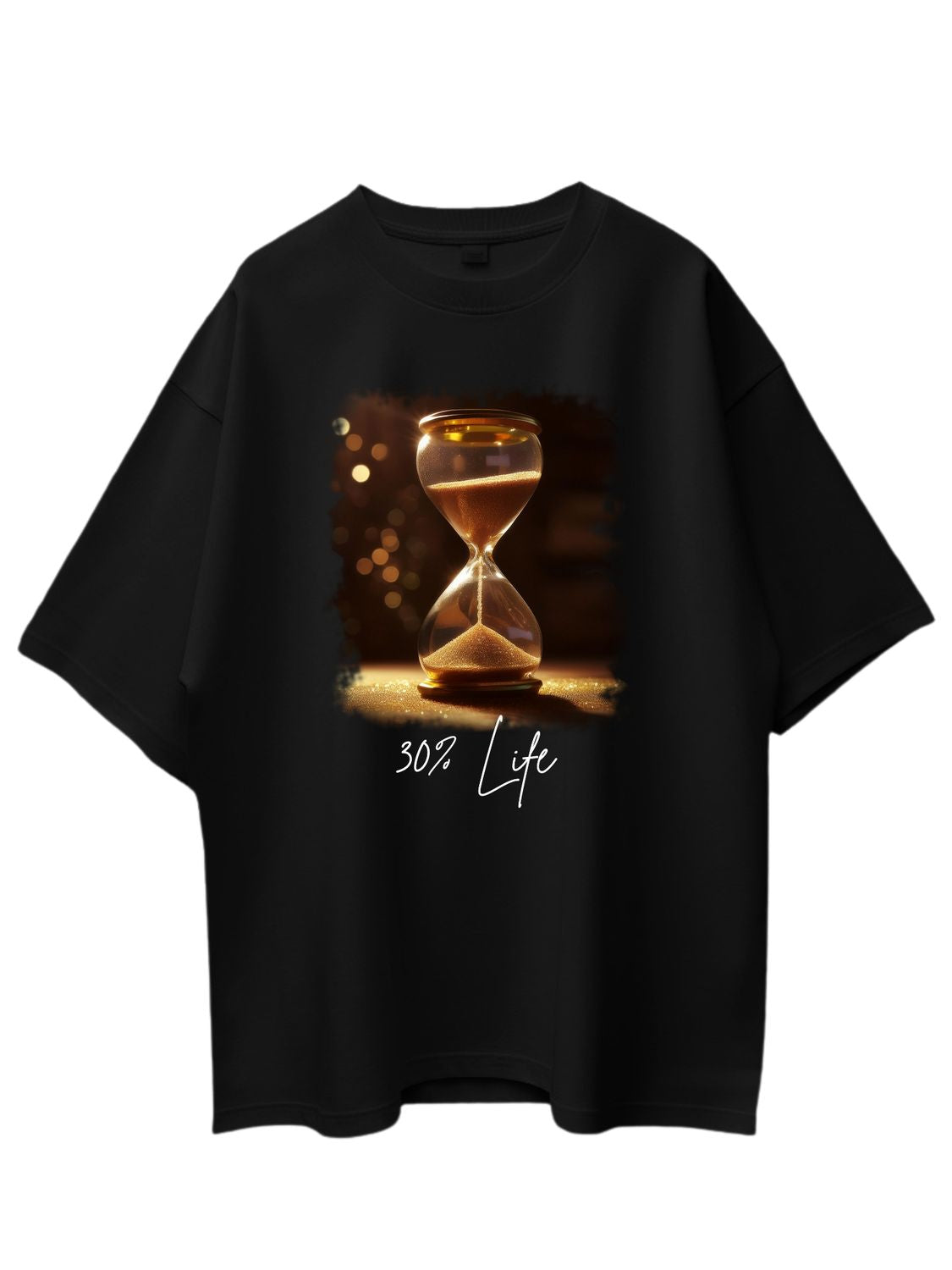 Roads to India® Men's Pure Cotton Casual T-Shirt – Life Percentage Hour Glass Graphic Tee | Unisex Fit (Regular & Oversized) | 180/220 GSM | Half Sleeve, Round Neck | S–5XL | Black, Navy Blue