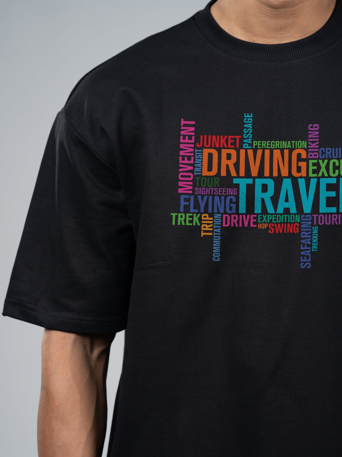 Roads to India® Cotton T-Shirt for Men – Travel Typography Graphic Print Tee | Half Sleeve Round Neck | Unisex Regular Fit | 180 GSM | White, Black | S to 5XL
