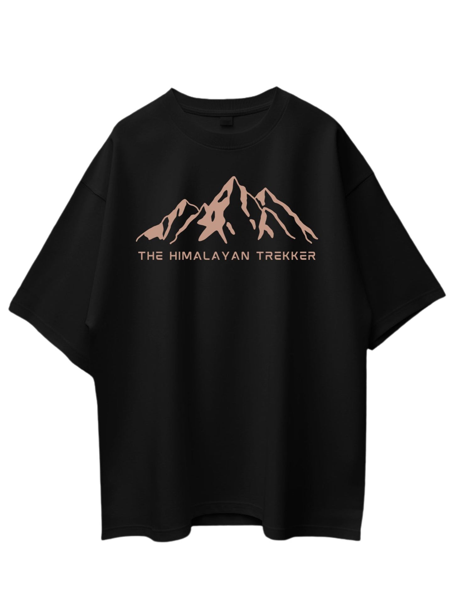 Roads to India® Men's Pure Cotton Trekking T-Shirt – The Himalayan Trekker Graphic Tee | Unisex Regular & Oversized Fit | 180/220 GSM | Half Sleeve Round Neck | S–5XL | Black, Navy Blue
