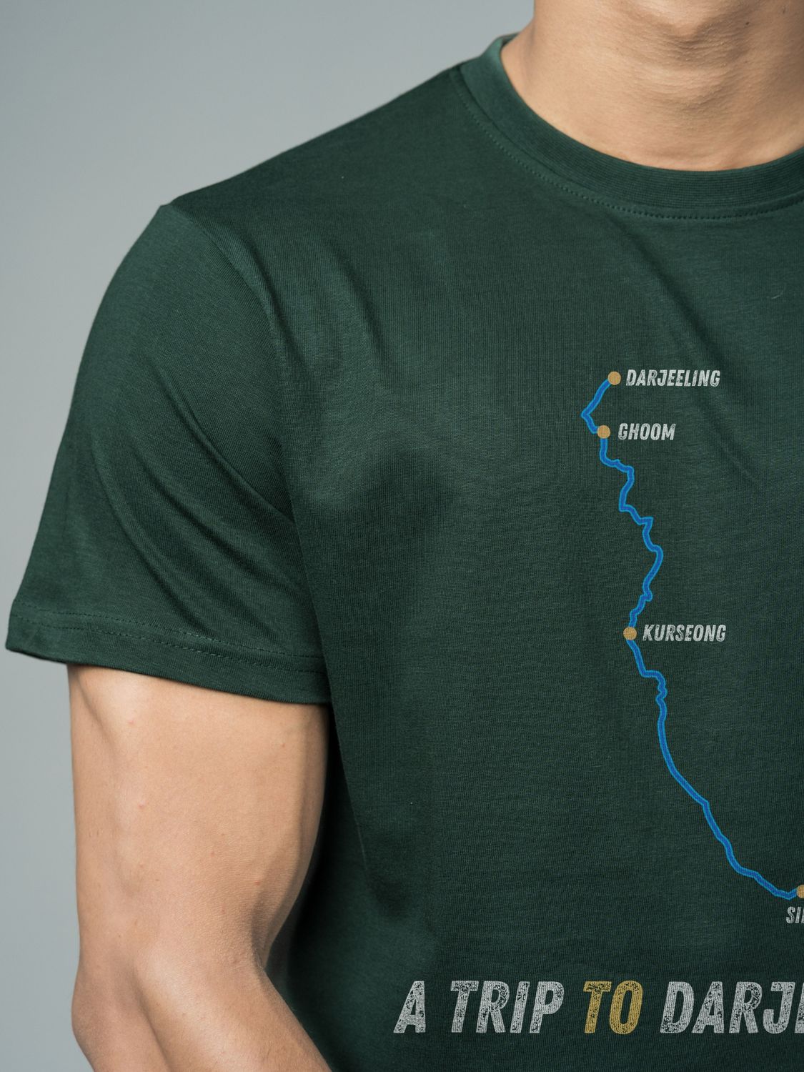 Roads to India® Men's Pure Cotton Travel T-Shirt – Siliguri to Darjeeling Graphic Tee | Unisex Fit (Regular & Oversized) | 180/220 GSM | Half Sleeve, Round Neck | S–5XL | Black, Navy Blue, Olive