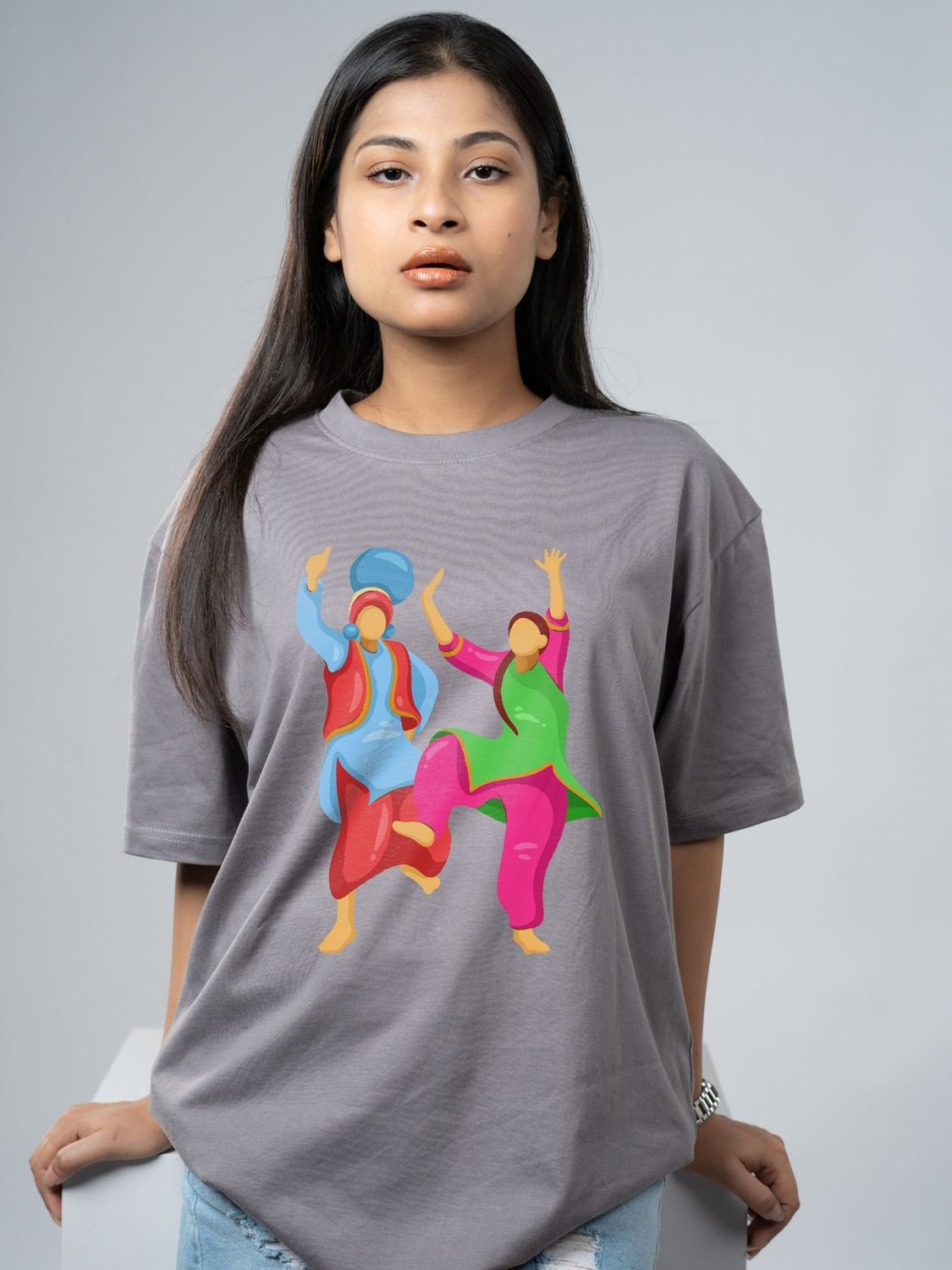 Roads to India® Men's Pure Cotton Festival T-Shirt – Let’s Do Bhangra Graphic Tee | Unisex Fit (Regular & Oversized) | 180/220 GSM | Half Sleeve, Round Neck | S–5XL | Black, Grey, Navy Blue, White