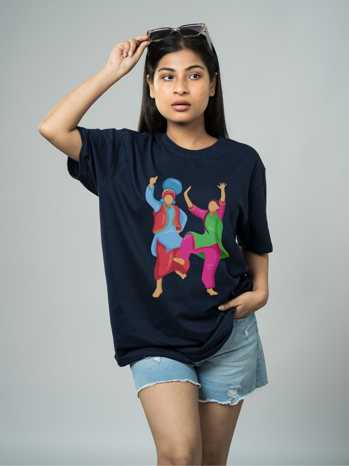 Roads to India® Men's Pure Cotton Festival T-Shirt – Let’s Do Bhangra Graphic Tee | Unisex Fit (Regular & Oversized) | 180/220 GSM | Half Sleeve, Round Neck | S–5XL | Black, Grey, Navy Blue, White