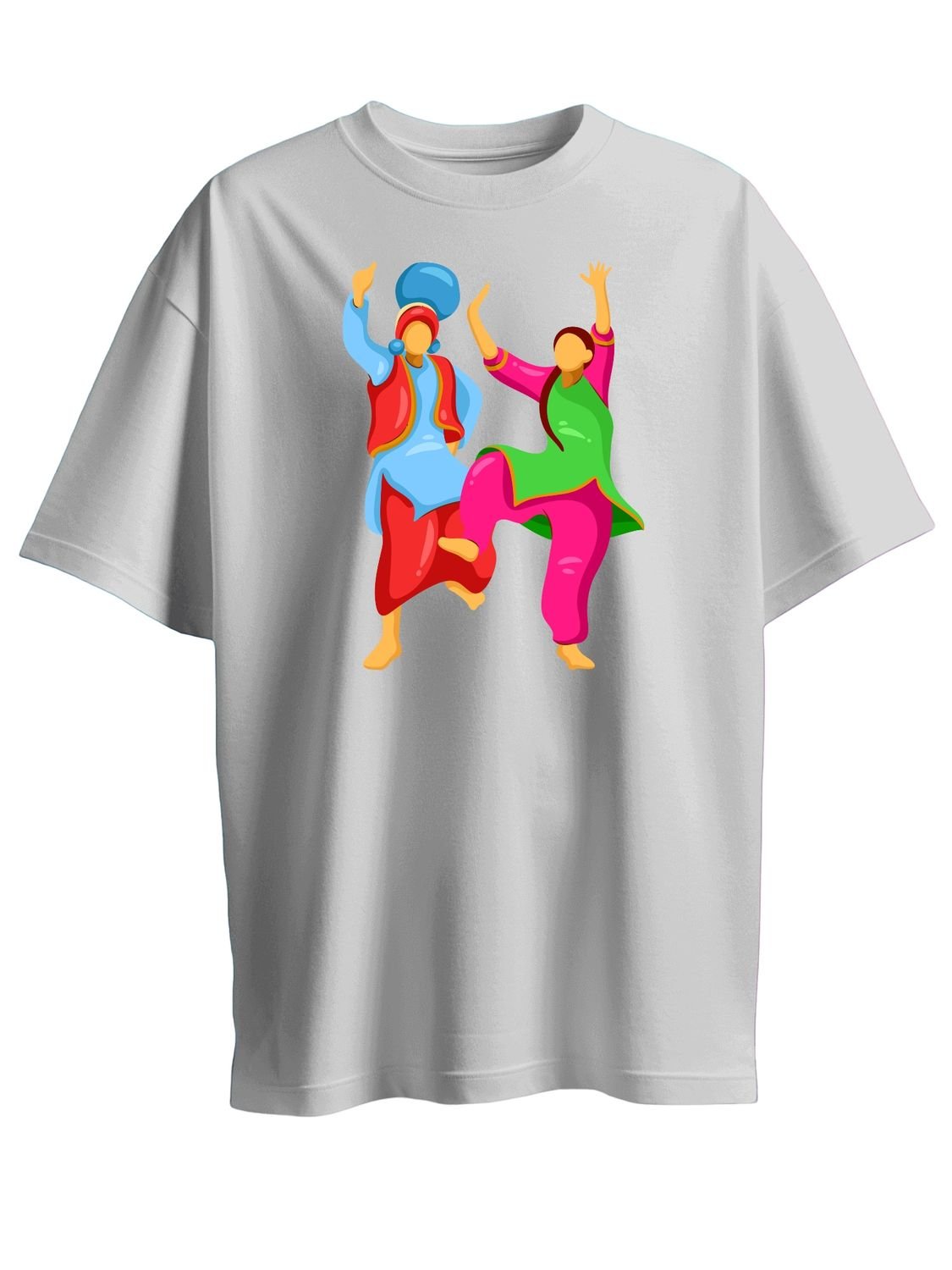 Roads to India® Men's Pure Cotton Festival T-Shirt – Let’s Do Bhangra Graphic Tee | Unisex Fit (Regular & Oversized) | 180/220 GSM | Half Sleeve, Round Neck | S–5XL | Black, Grey, Navy Blue, White