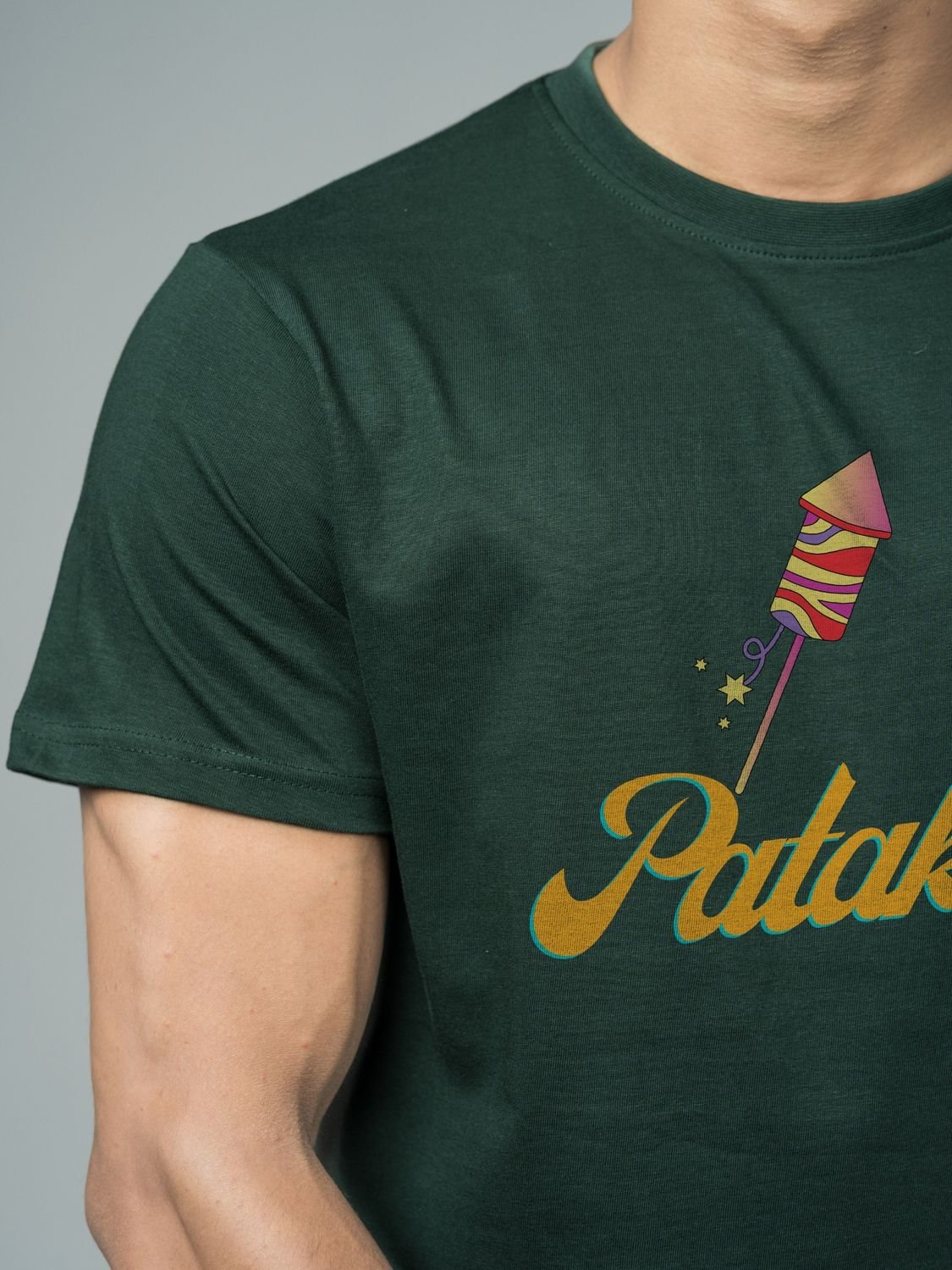 Roads to India® T-Shirt for Men – 100% Cotton Beware of Pataka Half Sleeve Round Neck Graphic Print Tee | Unisex Regular & Oversized Fit | 180/220 GSM | S–5XL | Black, Navy Blue, Olive Green