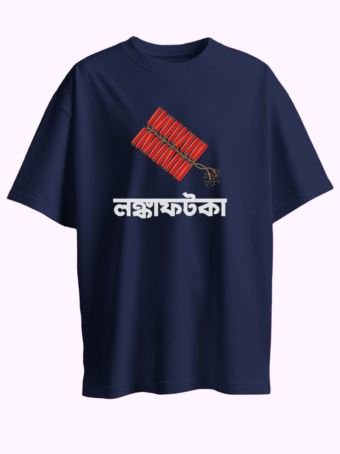 Roads to India® T-Shirt for Men – 100% Cotton Diwali Crackers Half Sleeve Round Neck Graphic Print Tee | Unisex Regular & Oversized Fit | 180/220 GSM | S–5XL | Black, Navy Blue