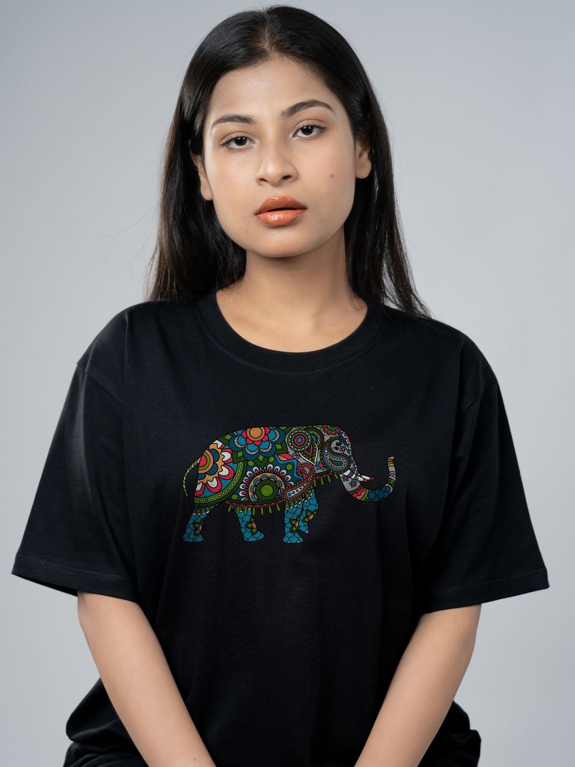 Roads to India® T-Shirt for Men – 100% Cotton Elephant Half Sleeve Round Neck Graphic Print Tee | Unisex Regular & Oversized Fit | 180/220 GSM | S–5XL | White, Yellow, Black
