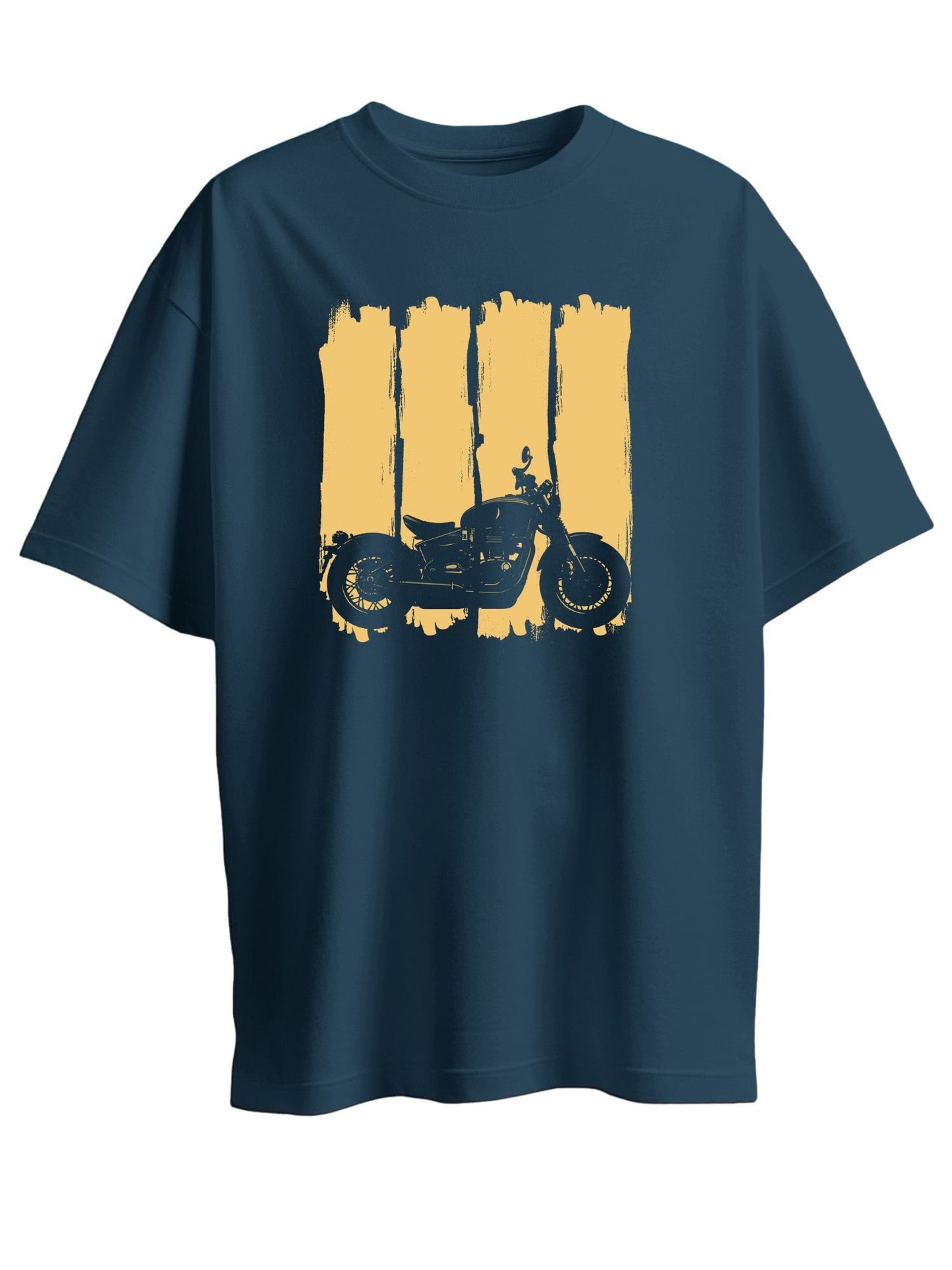 Roads to India® T-Shirt for Men – 100% Cotton Ladakh Motorcycle Rider Half Sleeve Round Neck Graphic Print Tee | Regular & Oversized Fit | 180/220 GSM | S–5XL | Black, Navy Blue