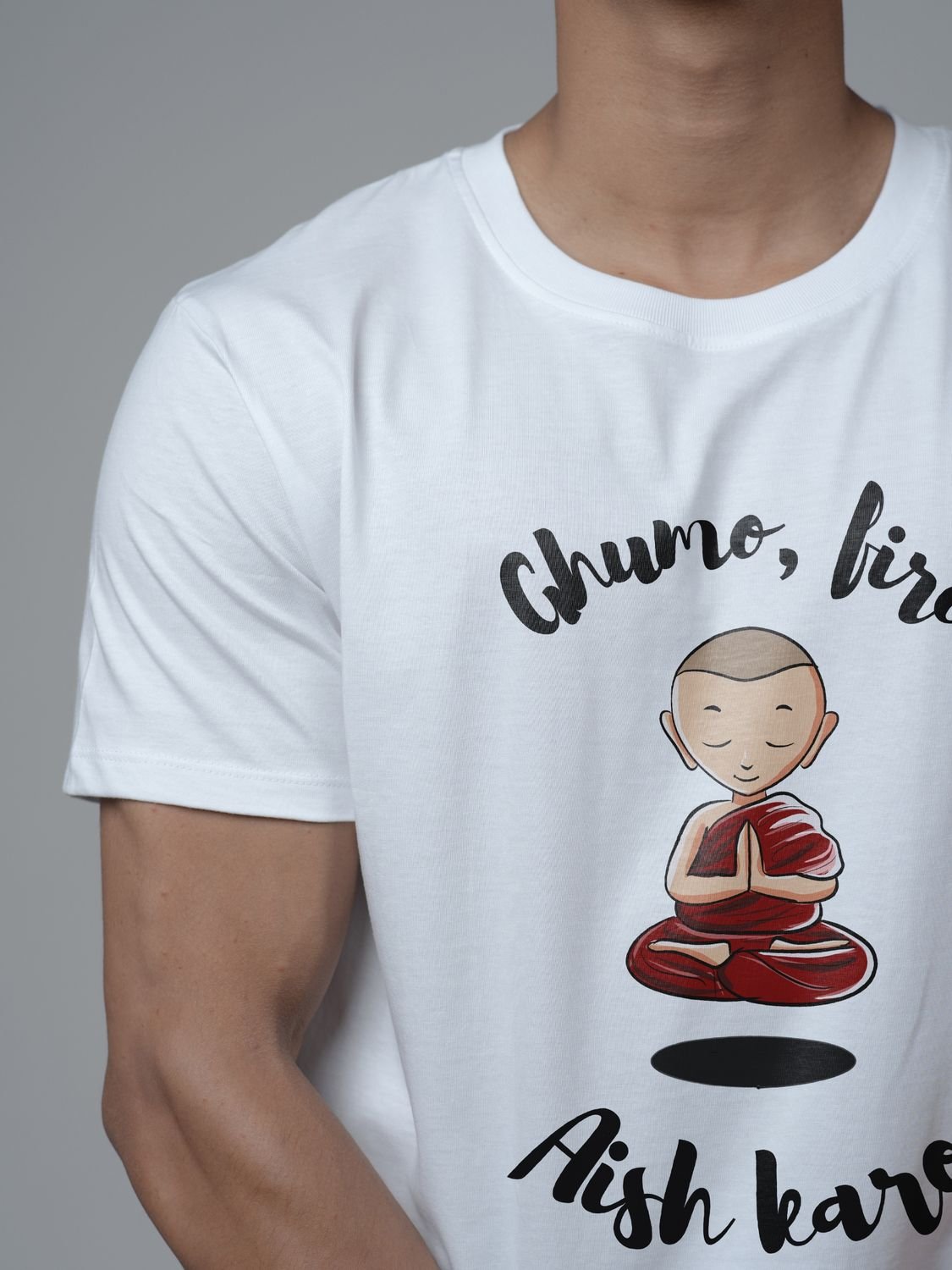 Roads to India® Cotton T-Shirt for Men – Ghumo Firo Graphic Print Tee | Half Sleeve Round Neck | Unisex Regular & Oversized Fit | 180/220 GSM | White, Golden Yellow | S to 5XL