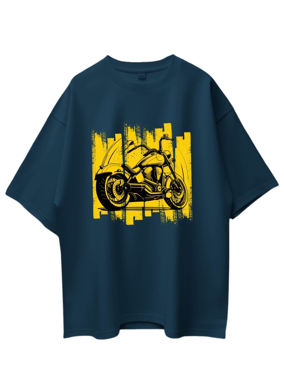 Roads to India® Men's Pure Cotton Travel T-Shirt – Ladakh Rider Graphic Tee Drop Shoulder, Unisex Regular & Oversized | 180/220 GSM | Half Sleeve, Round Neck | Sizes S–5XL | Black, Navy Blue