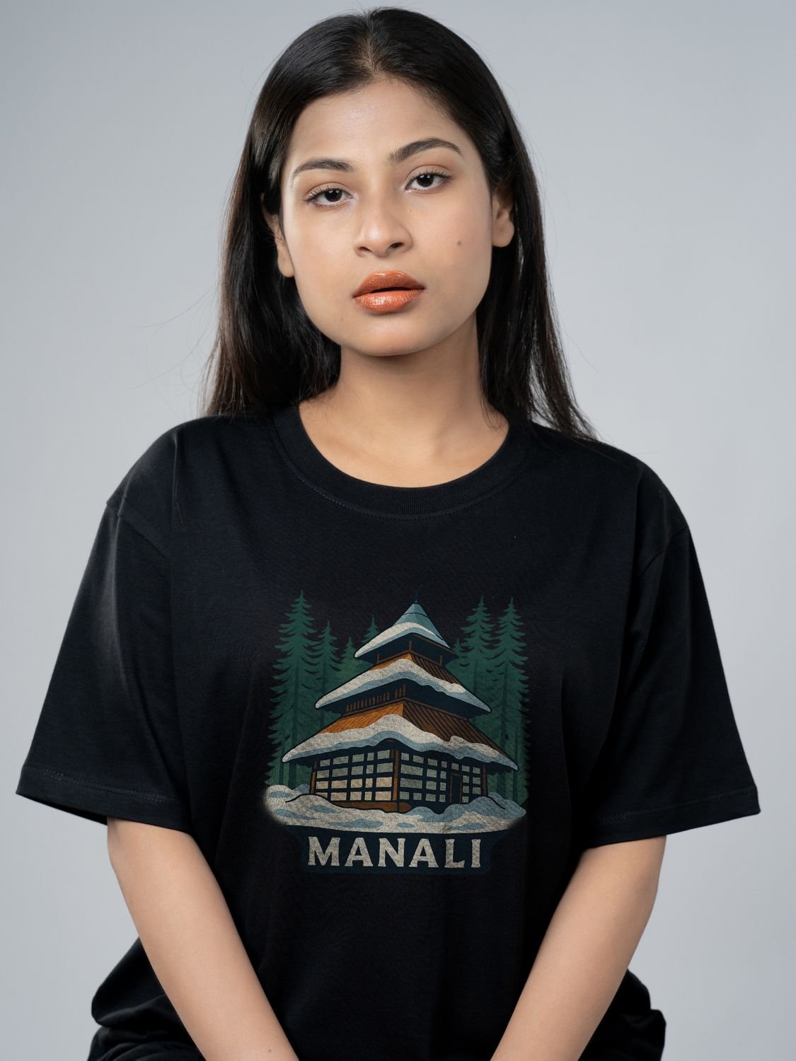 Roads to India® Pure Cotton Regular, Oversized Travel t-shirt for Men - Manali - Unisex Round Neck Printed Casual fit Drop Shoulder 180-220 GSM | S - 5XL | Black, White