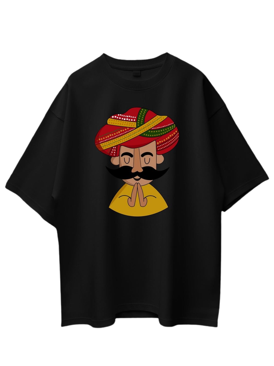 Roads to India® T-Shirt for Men – 100% Cotton Welcome to Rajasthan Unisex Half Sleeve Round Neck Graphic Print Tee | Regular & Oversized Fit | 180/220 GSM | S–5XL | White, Golden Yellow