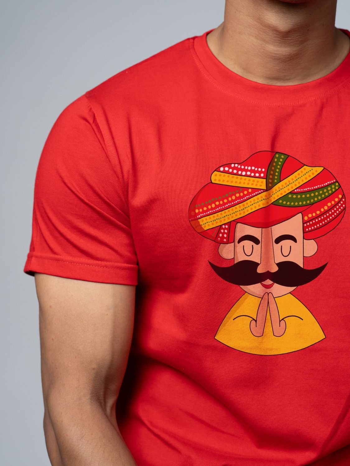 Roads to India® T-Shirt for Men – 100% Cotton Welcome to Rajasthan Unisex Half Sleeve Round Neck Graphic Print Tee | Regular & Oversized Fit | 180/220 GSM | S–5XL | White, Golden Yellow