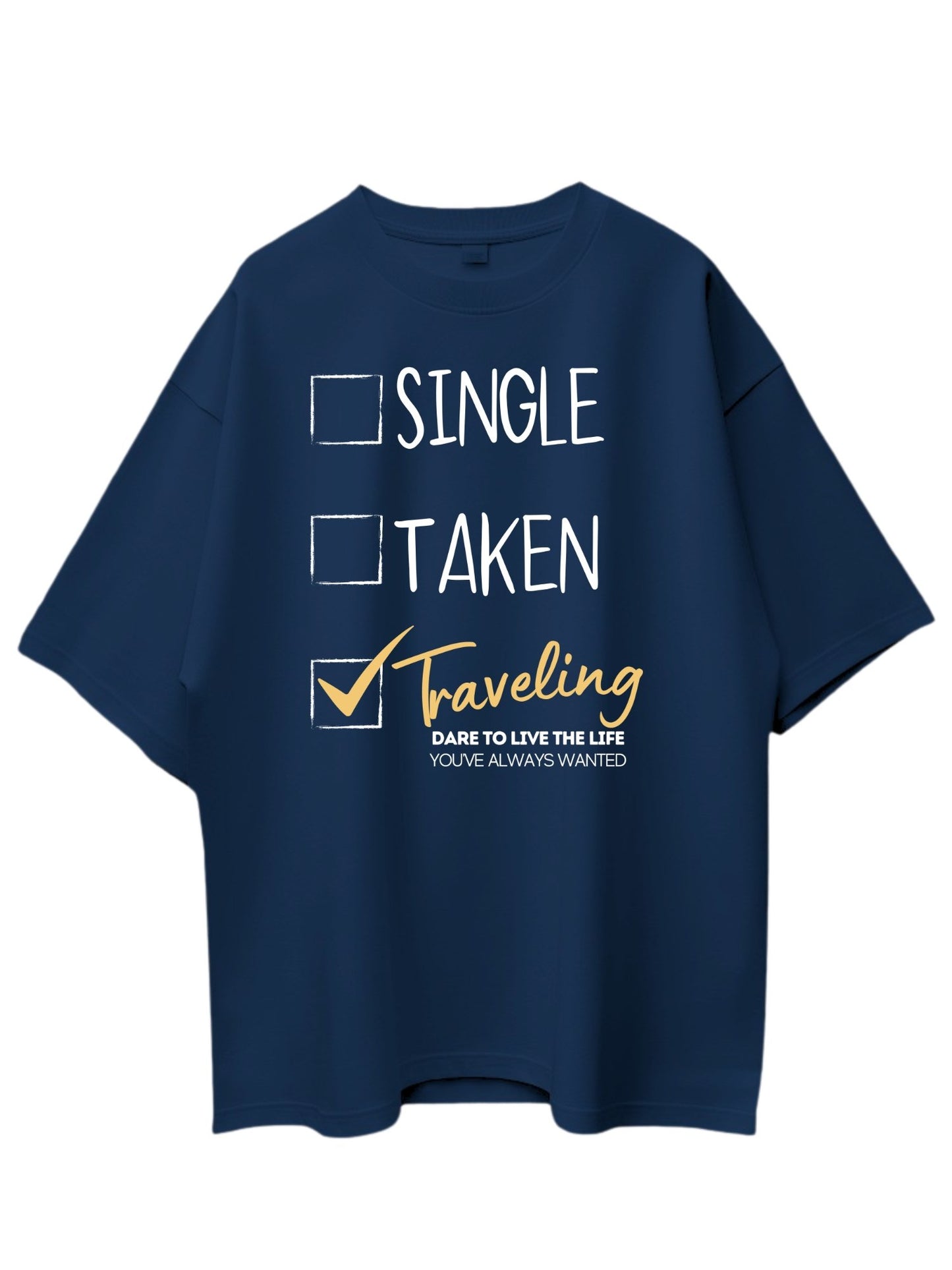 Roads to India® Cotton T-Shirt for Men – Single, Taken Graphic Print Tee | Half Sleeve Round Neck | Unisex Regular & Oversized Fit | 180/220 GSM | Navy Blue, Black, Red | S to 5XL