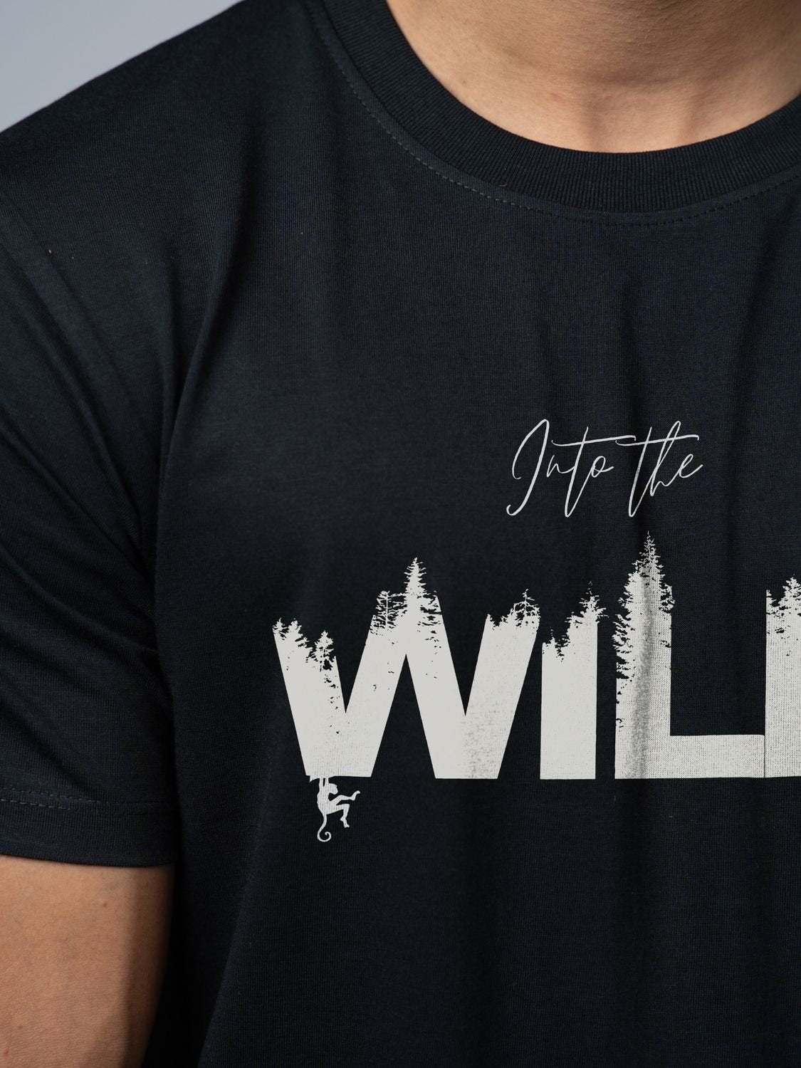 Roads to India® Men's Cotton Casual T-Shirt – Into The Wild Graphic Tee | Unisex Fit (Regular & Oversized) | 180/220 GSM | Half Sleeve, Round Neck | S–5XL | White, Black