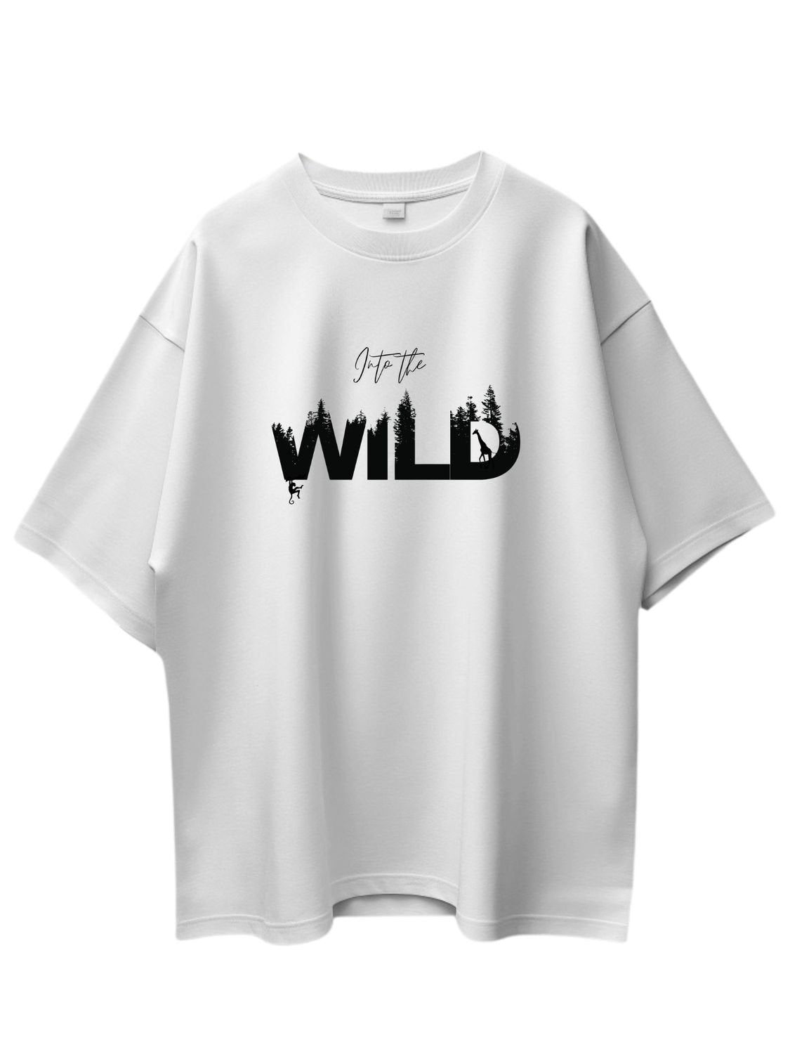 Roads to India® Men's Cotton Casual T-Shirt – Into The Wild Graphic Tee | Unisex Fit (Regular & Oversized) | 180/220 GSM | Half Sleeve, Round Neck | S–5XL | White, Black