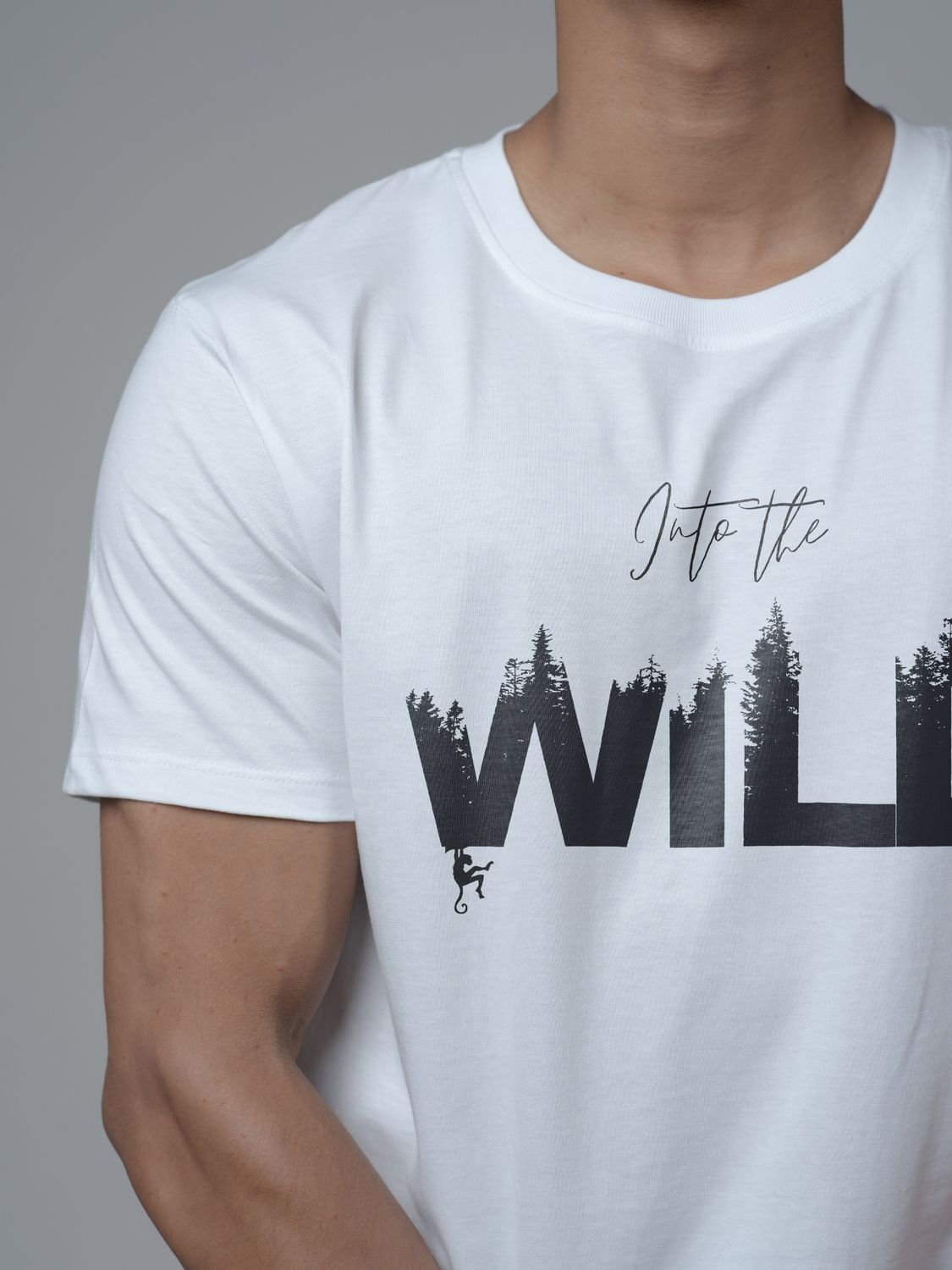 Roads to India® Men's Cotton Casual T-Shirt – Into The Wild Graphic Tee | Unisex Fit (Regular & Oversized) | 180/220 GSM | Half Sleeve, Round Neck | S–5XL | White, Black