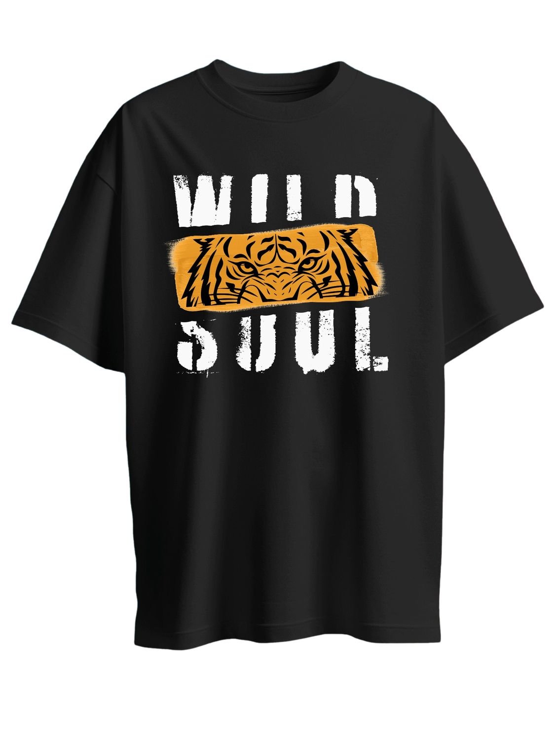 Roads to India® Men's Cotton Casual T-Shirt – Wild Soul Graphic Tee | Unisex Fit (Regular & Oversized) | 180/220 GSM | Half Sleeve, Round Neck | S–5XL | Black, Navy Blue, White