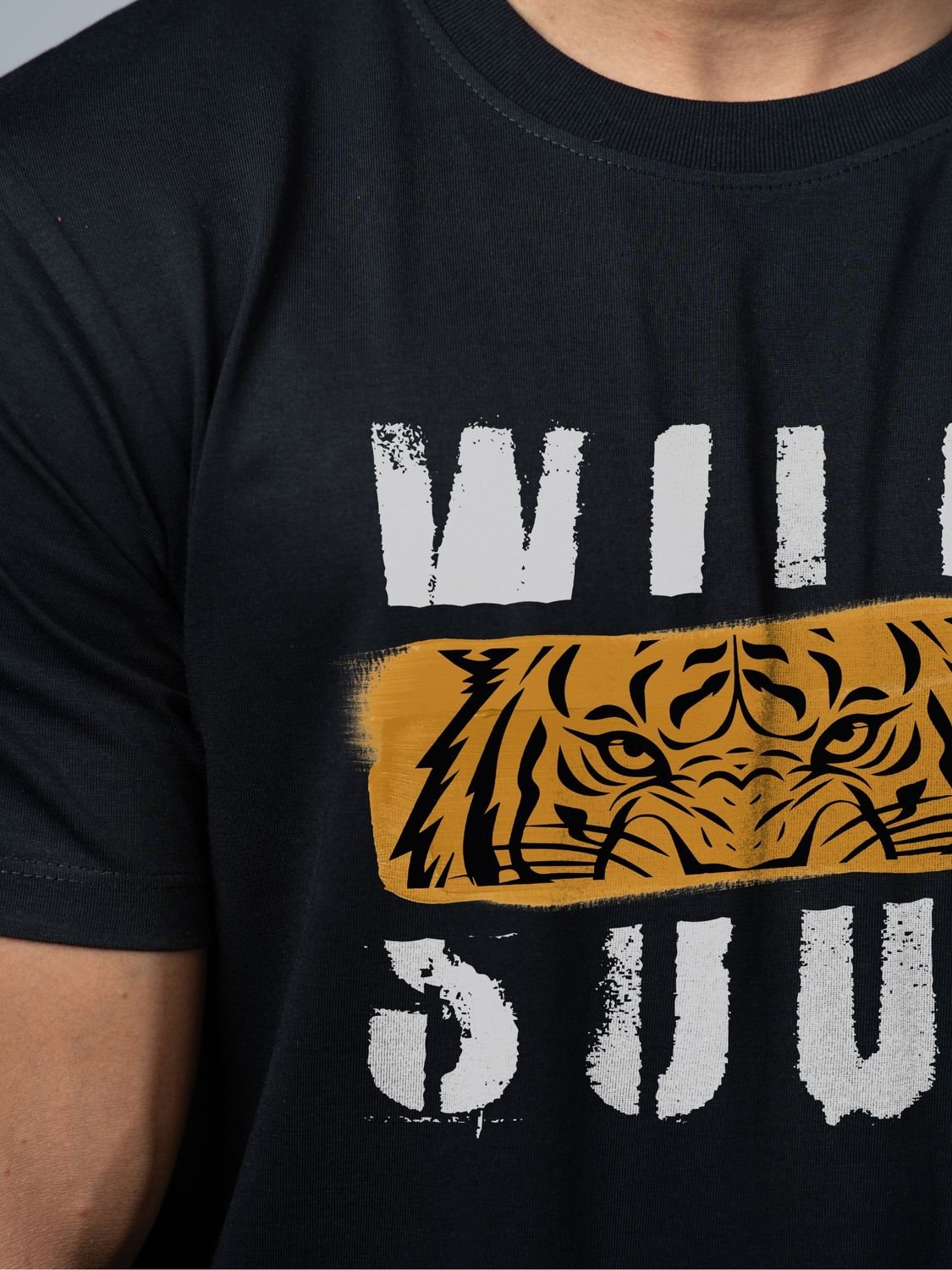 Roads to India® Men's Cotton Casual T-Shirt – Wild Soul Graphic Tee | Unisex Fit (Regular & Oversized) | 180/220 GSM | Half Sleeve, Round Neck | S–5XL | Black, Navy Blue, White