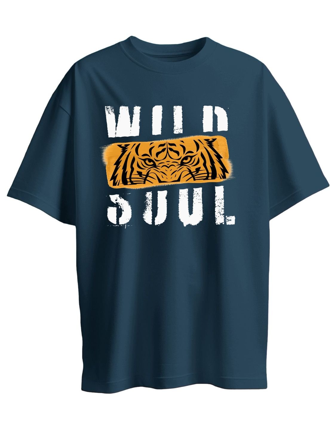 Roads to India® Men's Cotton Casual T-Shirt – Wild Soul Graphic Tee | Unisex Fit (Regular & Oversized) | 180/220 GSM | Half Sleeve, Round Neck | S–5XL | Black, Navy Blue, White