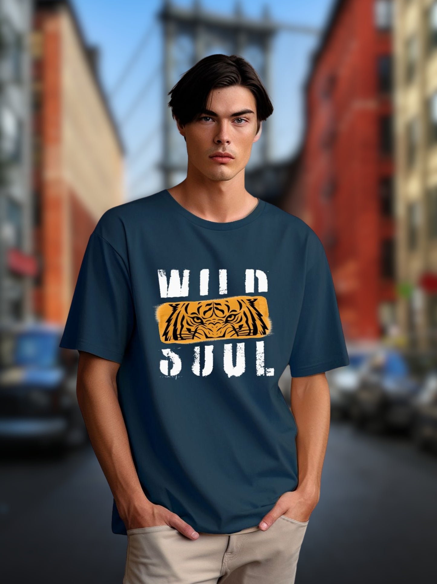 Roads to India Travel Tees - Wild Soul Unisex - Oversized Fit T-Shirts - Half Sleeve Crew Neck - 100% Combed Cotton, Sustainable Ink Print, BioWashed, Side-Seamed