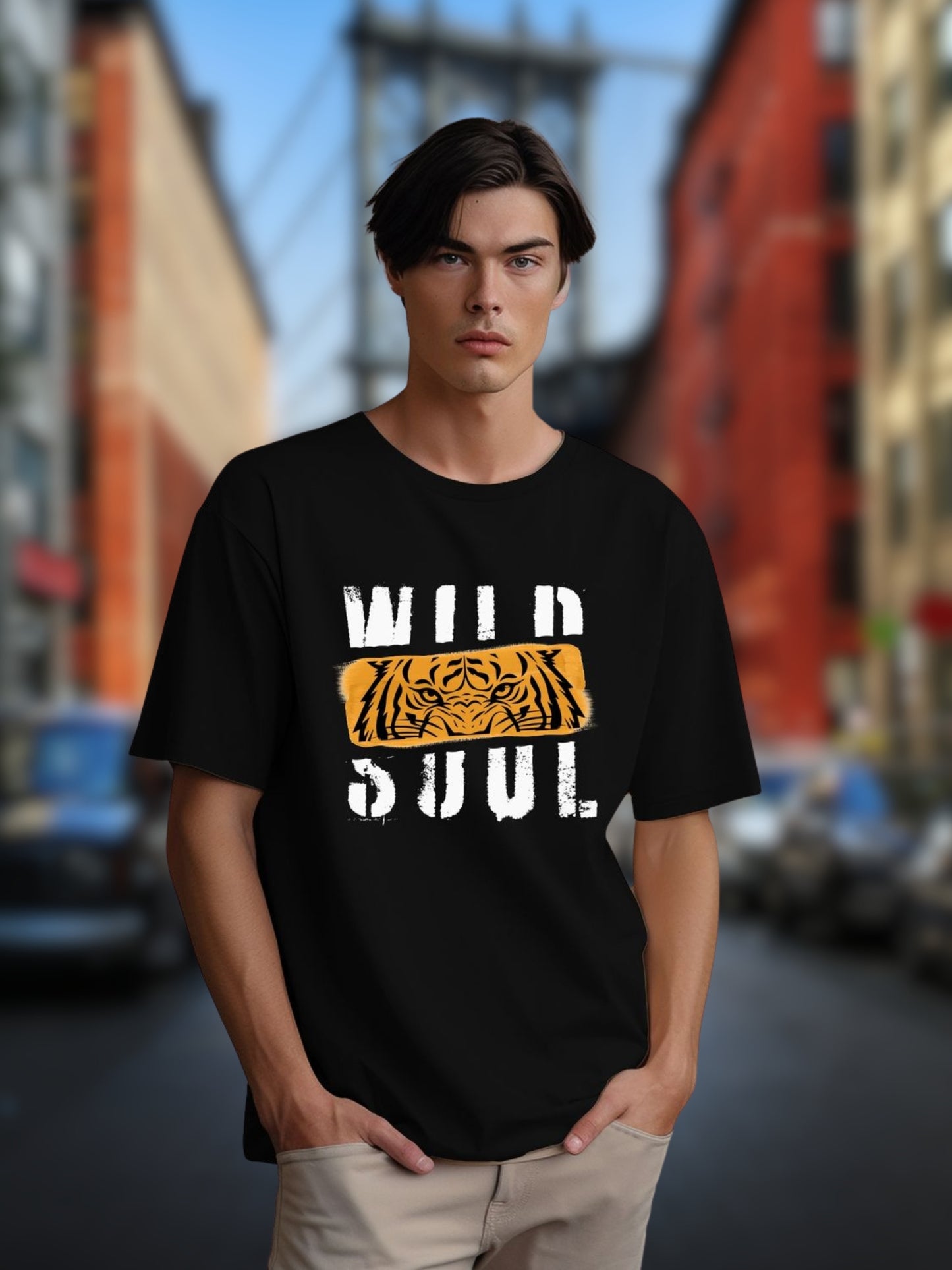 Roads to India Travel Tees - Wild Soul Unisex - Oversized Fit T-Shirts - Half Sleeve Crew Neck - 100% Combed Cotton, Sustainable Ink Print, BioWashed, Side-Seamed