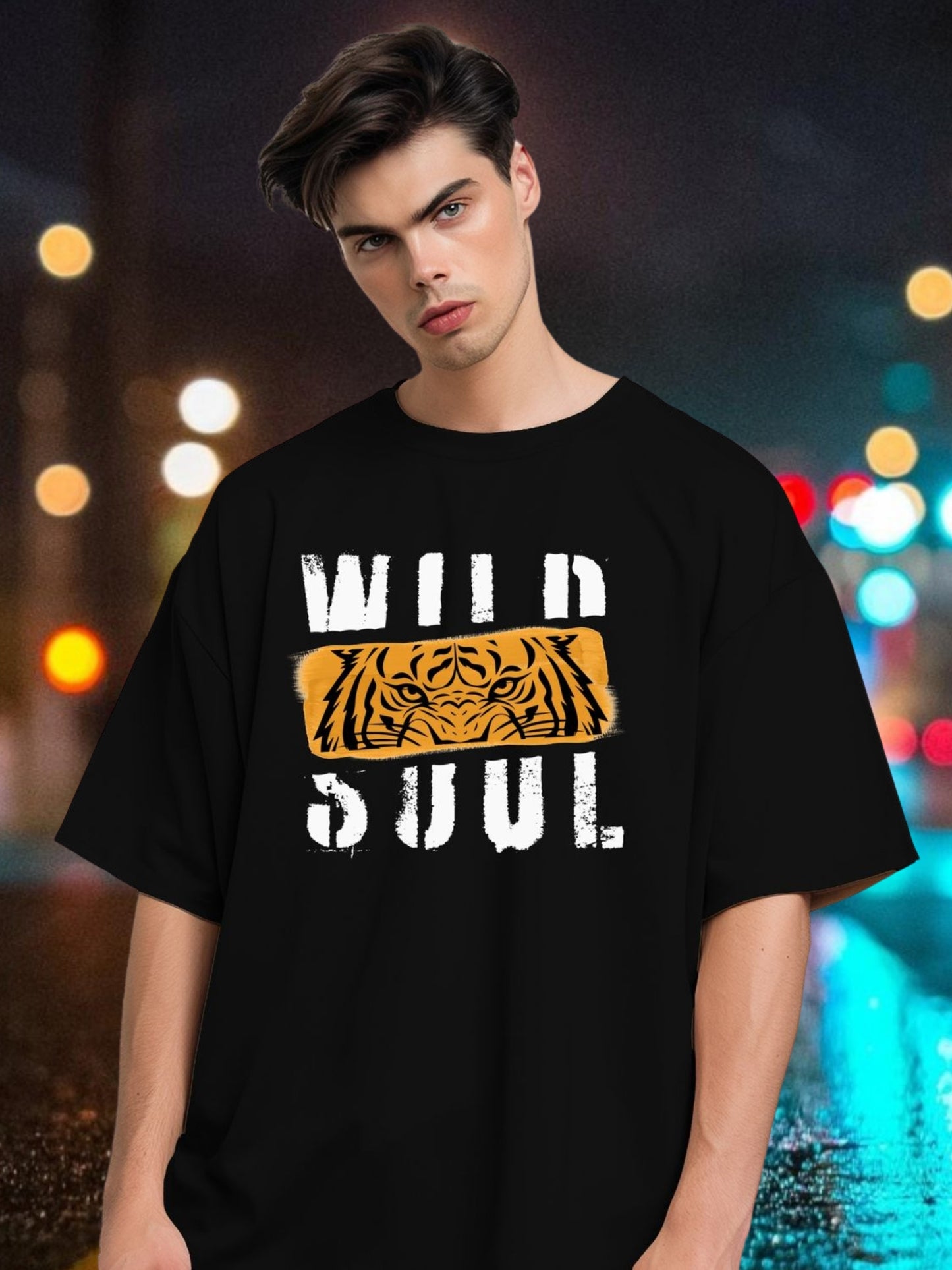 Roads to India Travel Tees - Wild Soul Unisex - Oversized Fit T-Shirts - Half Sleeve Crew Neck - 100% Combed Cotton, Sustainable Ink Print, BioWashed, Side-Seamed
