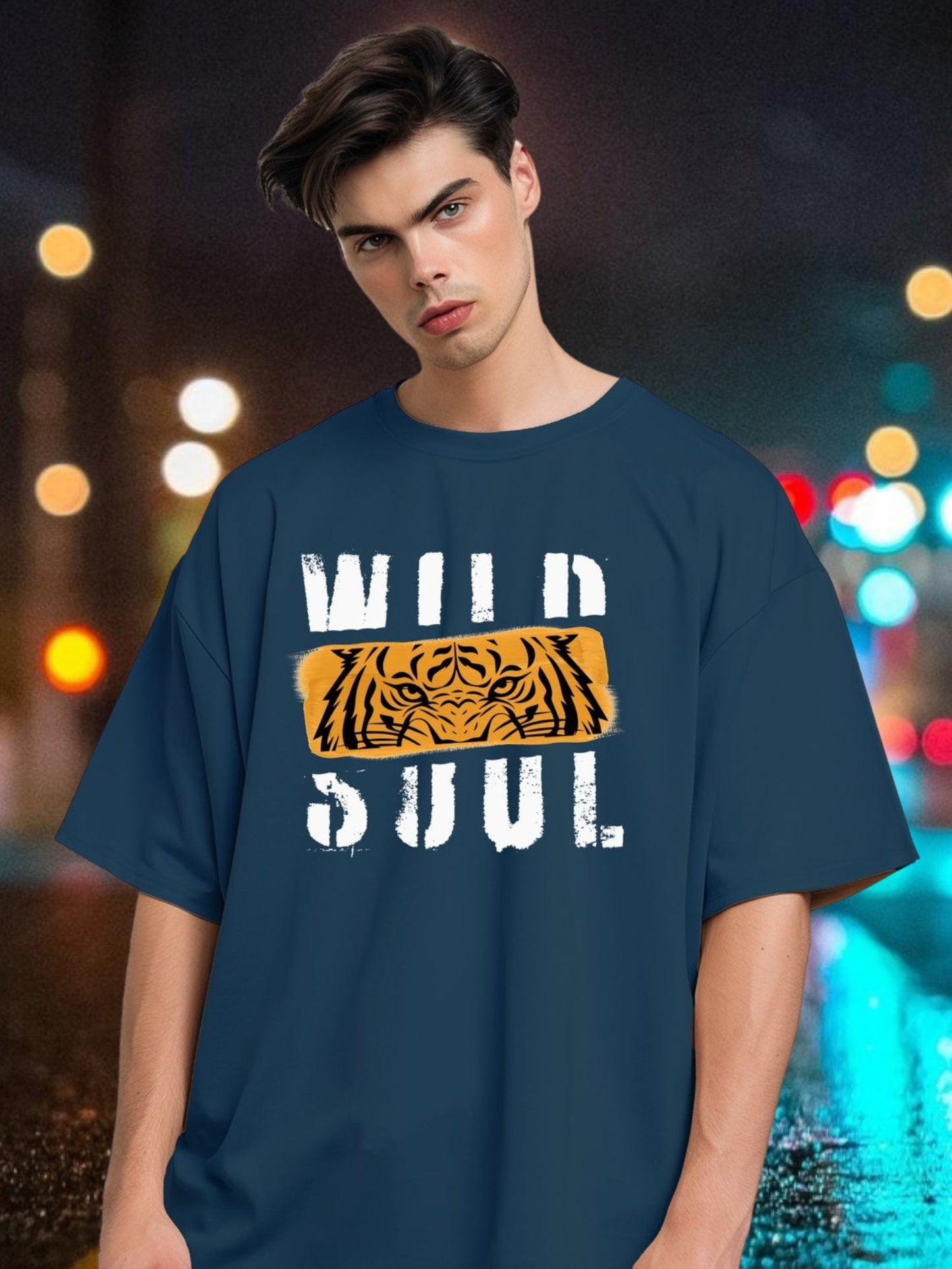 Roads to India Travel Tees - Wild Soul Unisex - Oversized Fit T-Shirts - Half Sleeve Crew Neck - 100% Combed Cotton, Sustainable Ink Print, BioWashed, Side-Seamed