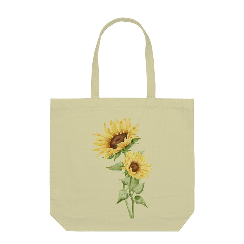 Sunflower - Spacious unisex Tote Bag - 100% Canvas fabric - Roads To India