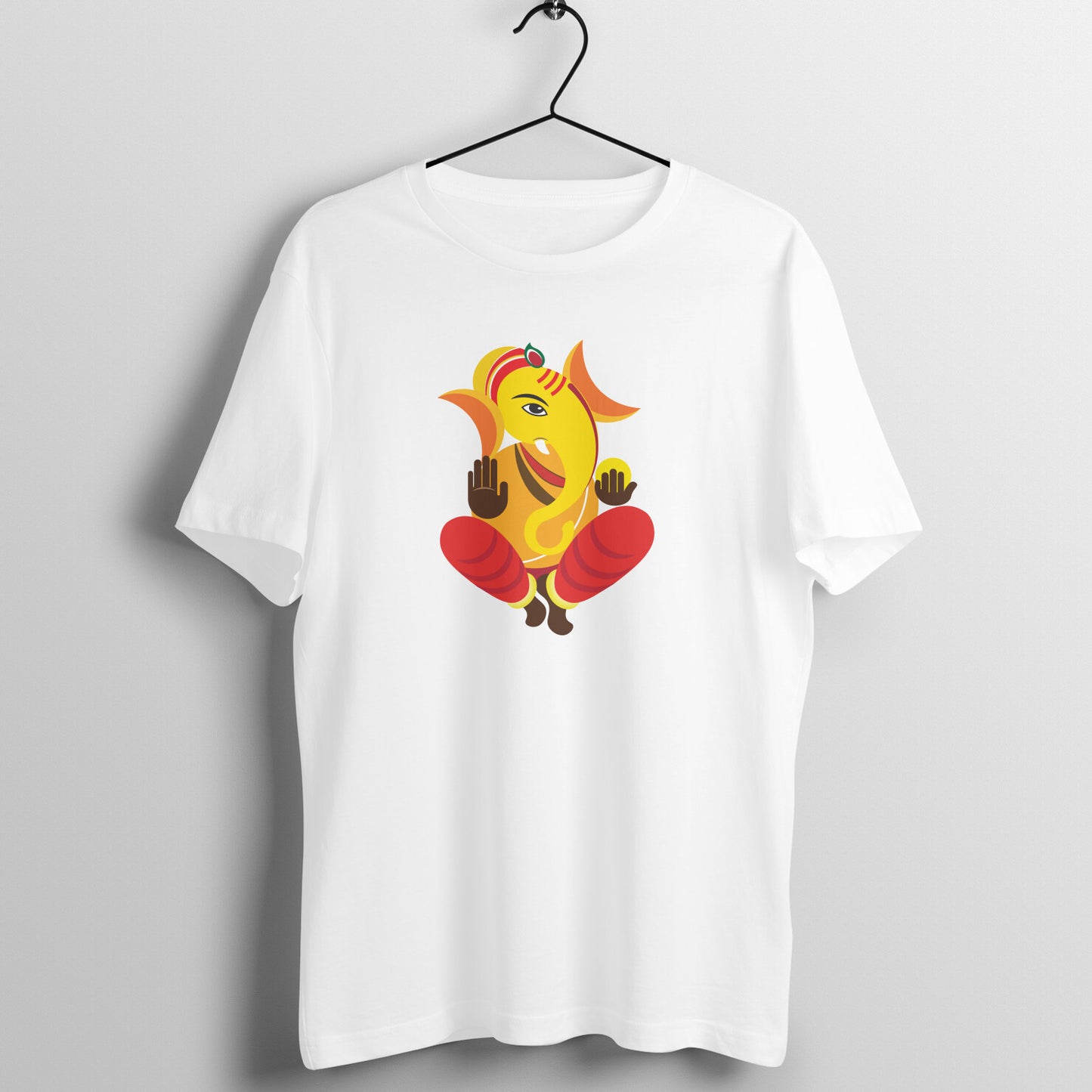 Ganesh Illustration - Exclusive Sitting Lord Ganesha -100% combed Organic cotton - Premium Quality - Unisex T shirt - Exclusive Design - Enjoy Ganesh Chaturthi With Roads To India