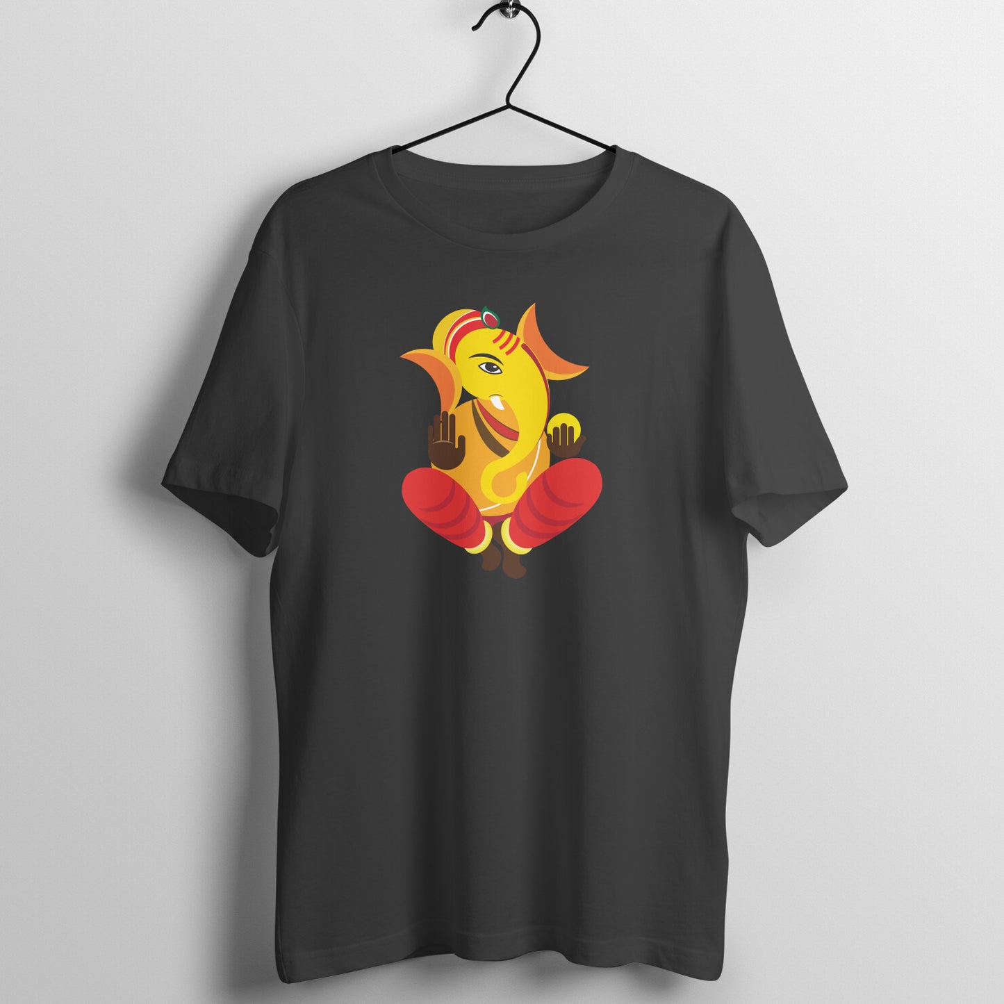 Ganesh Illustration - Exclusive Sitting Lord Ganesha -100% combed Organic cotton - Premium Quality - Unisex T shirt - Exclusive Design - Enjoy Ganesh Chaturthi With Roads To India