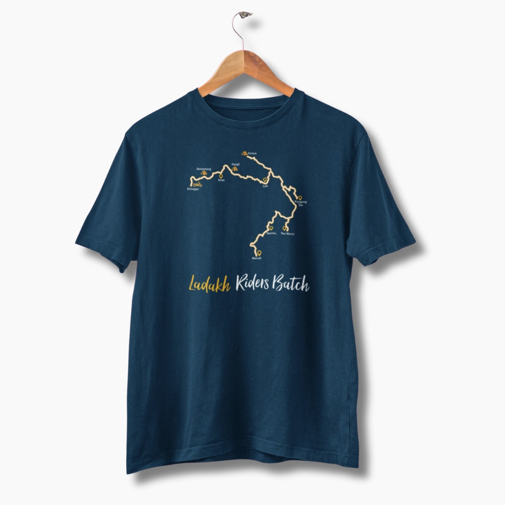 LADAKH RIDERS BATCH - UNISEX T SHIRT - GET YOUR OWN MAP