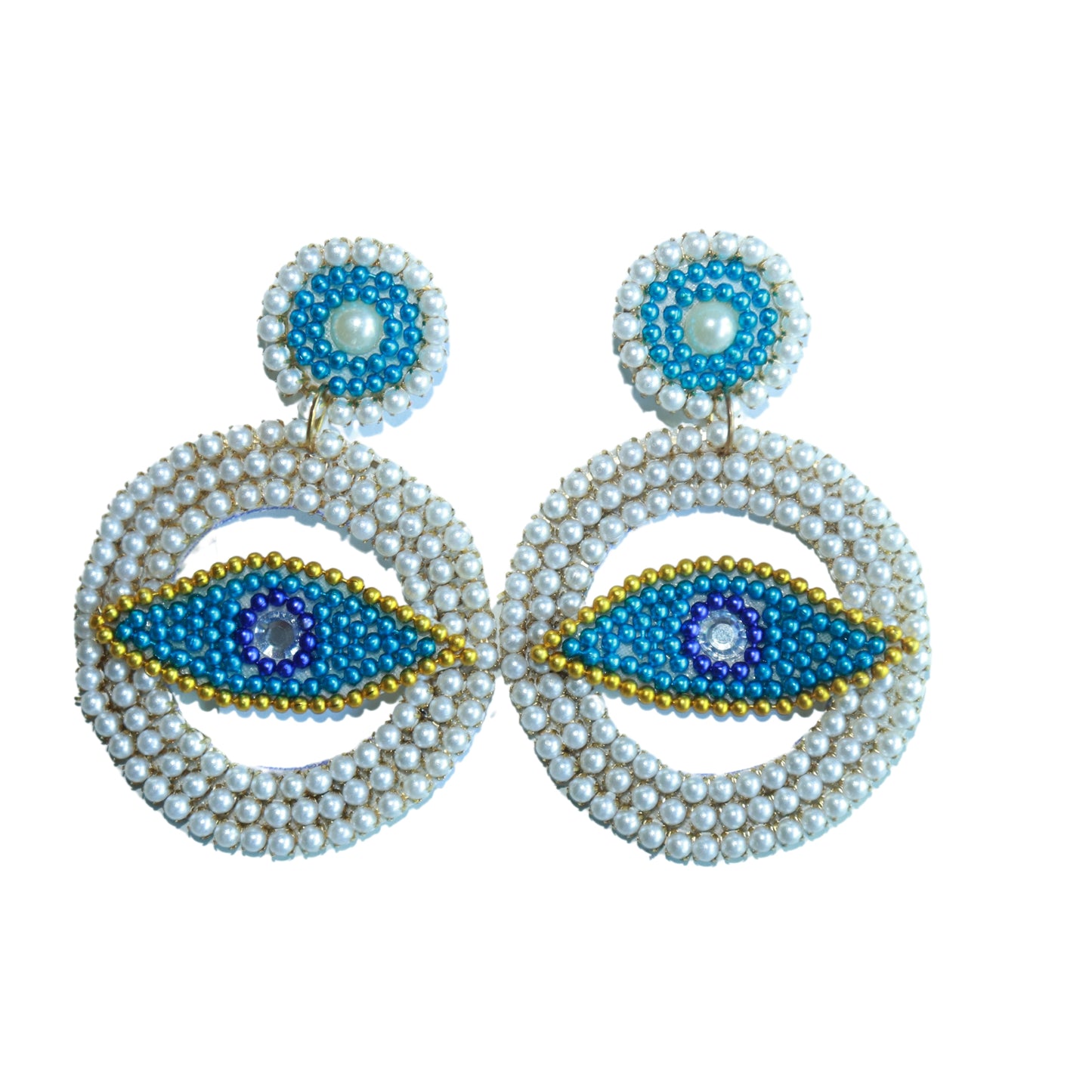 Roads To India - Evil Eye  Evil Eye Design With Tassel Earrings Stylish Fashion Jewellery Fancy Dangler Earrings For Women & Girls - Handmade Earrings