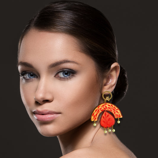 Roads To India - Handpainted Earrings - Bohe Collection - Handmade Jewellery