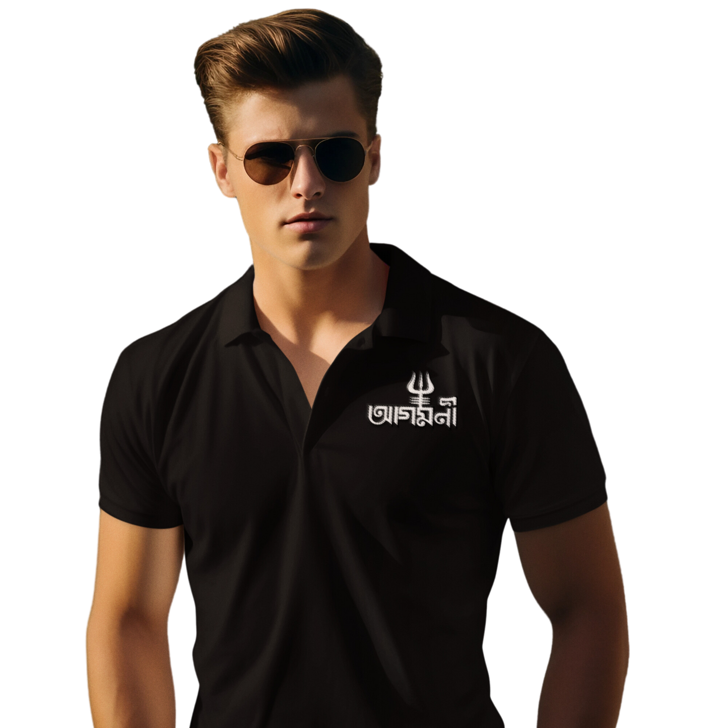 Agomoni - trendy, Premium Quality Classic Polo T-Shirt For Durga Puja - Exclusive Agomoni collection by Roads To India