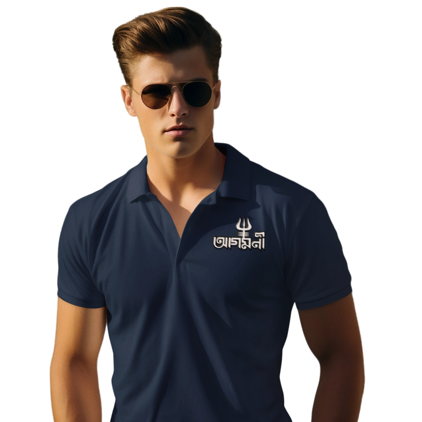 Agomoni - trendy, Premium Quality Classic Polo T-Shirt For Durga Puja - Exclusive Agomoni collection by Roads To India