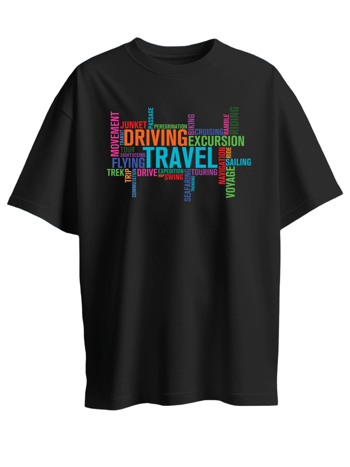 Roads to India® Cotton T-Shirt for Men – Travel Typography Graphic Print Tee | Half Sleeve Round Neck | Unisex Regular Fit | 180 GSM | White, Black | S to 5XL