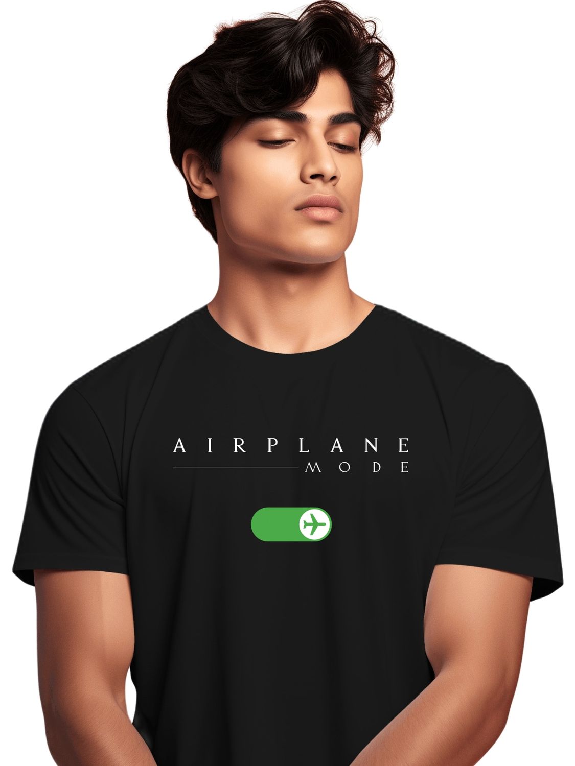 AIRPLANE MODE TEE SHIRT - UNISEX T SHIRT - Switch on to travel mode