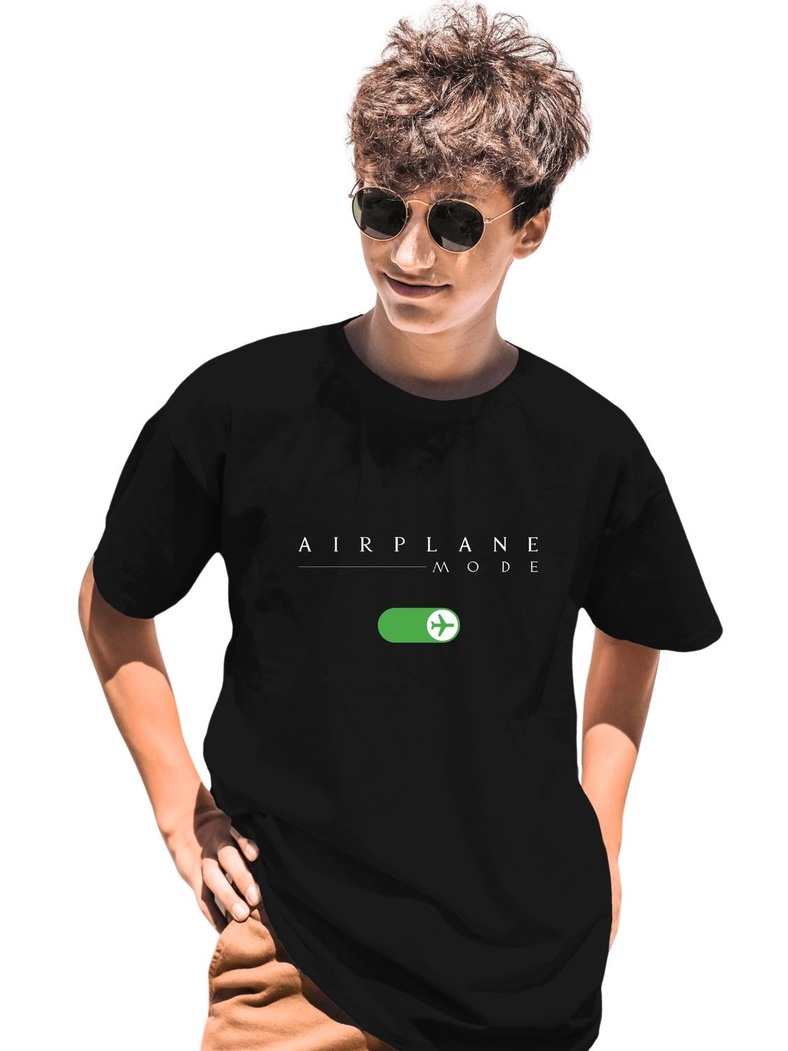 AIRPLANE MODE TEE SHIRT - UNISEX T SHIRT - Switch on to travel mode