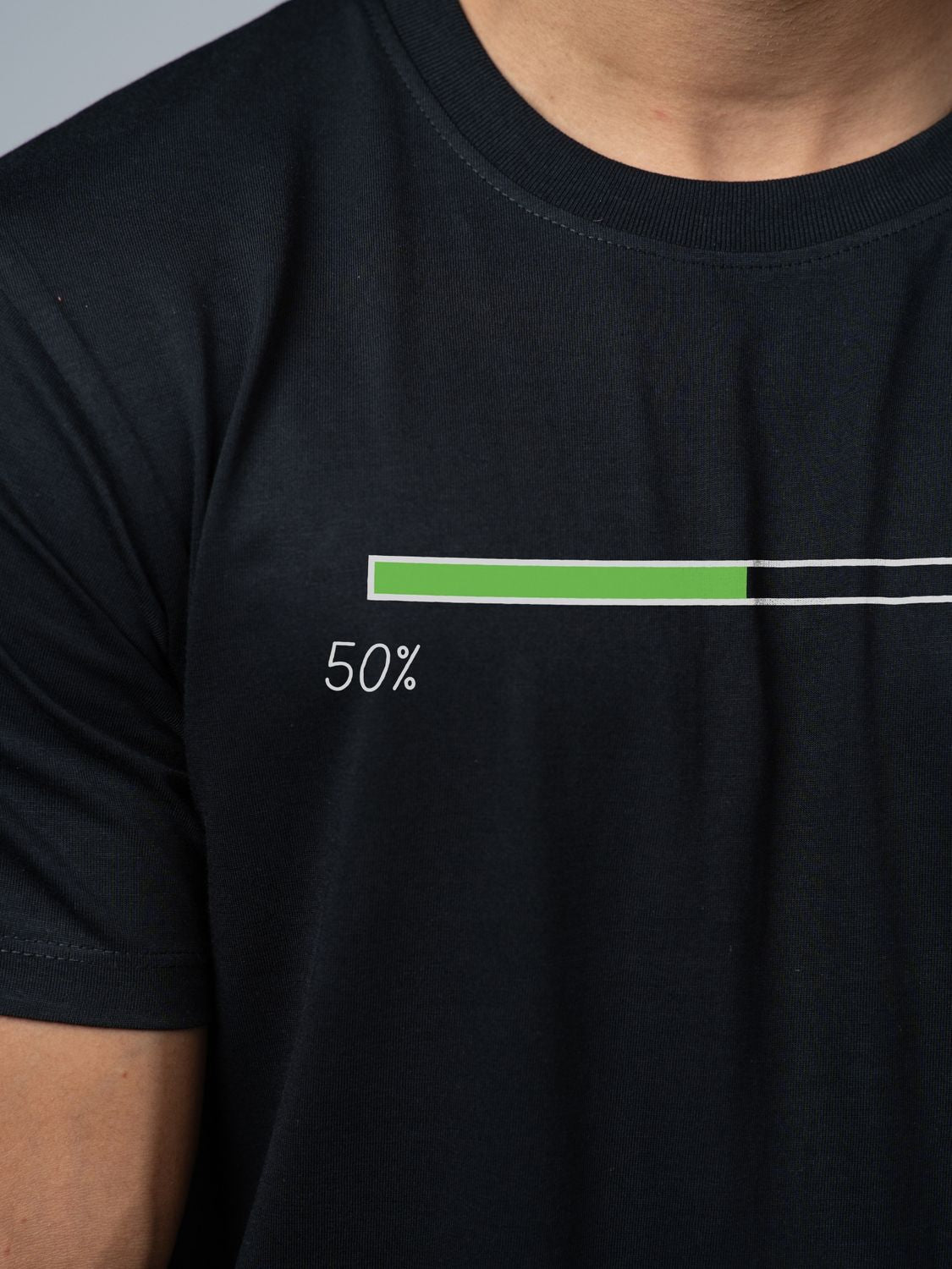 Roads to India® Men's Pure Cotton Casual T-Shirt – Life Percentage Graphic Tee | Unisex Fit (Regular & Oversized) | 180/220 GSM | Half Sleeve, Round Neck | S–5XL | Black, Navy Blue