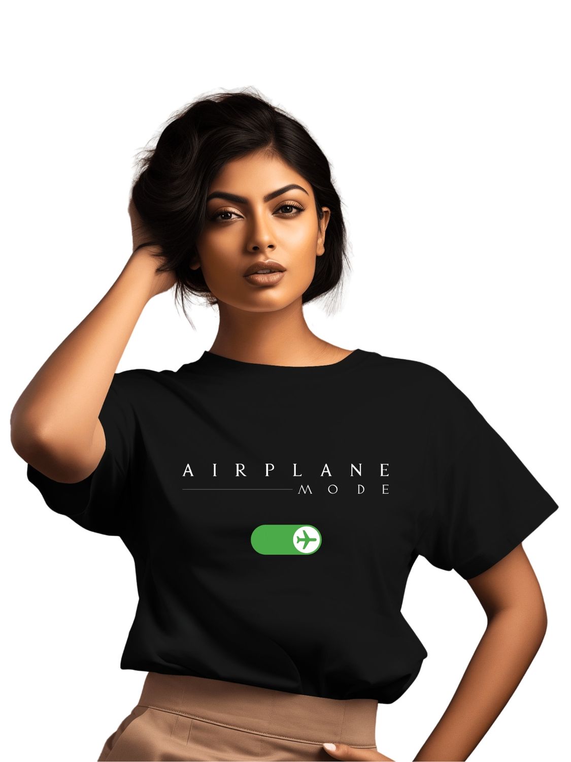 AIRPLANE MODE TEE SHIRT - UNISEX T SHIRT - Switch on to travel mode