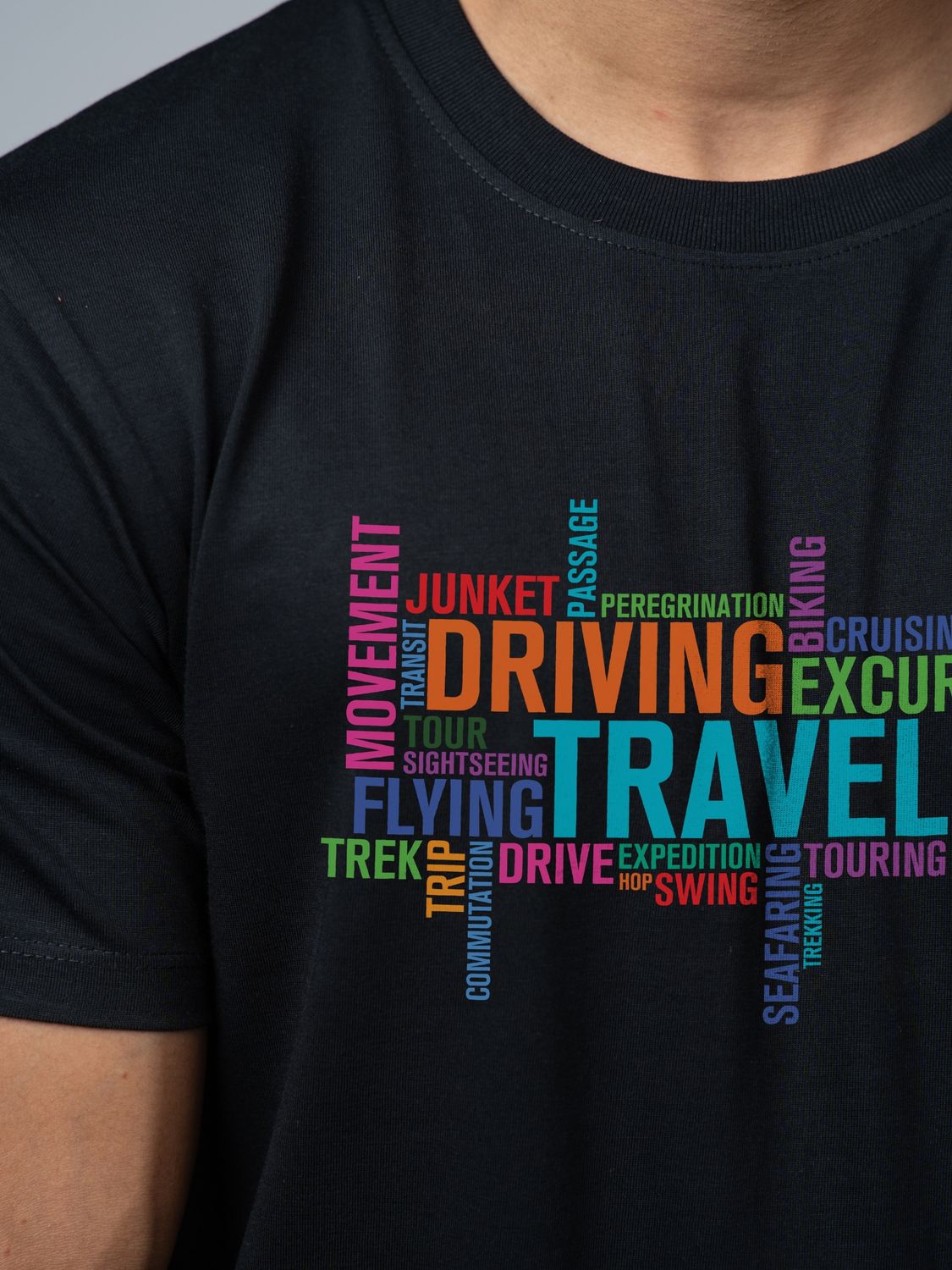 Roads to India® Cotton T-Shirt for Men – Travel Typography Graphic Print Tee | Half Sleeve Round Neck | Unisex Regular Fit | 180 GSM | White, Black | S to 5XL