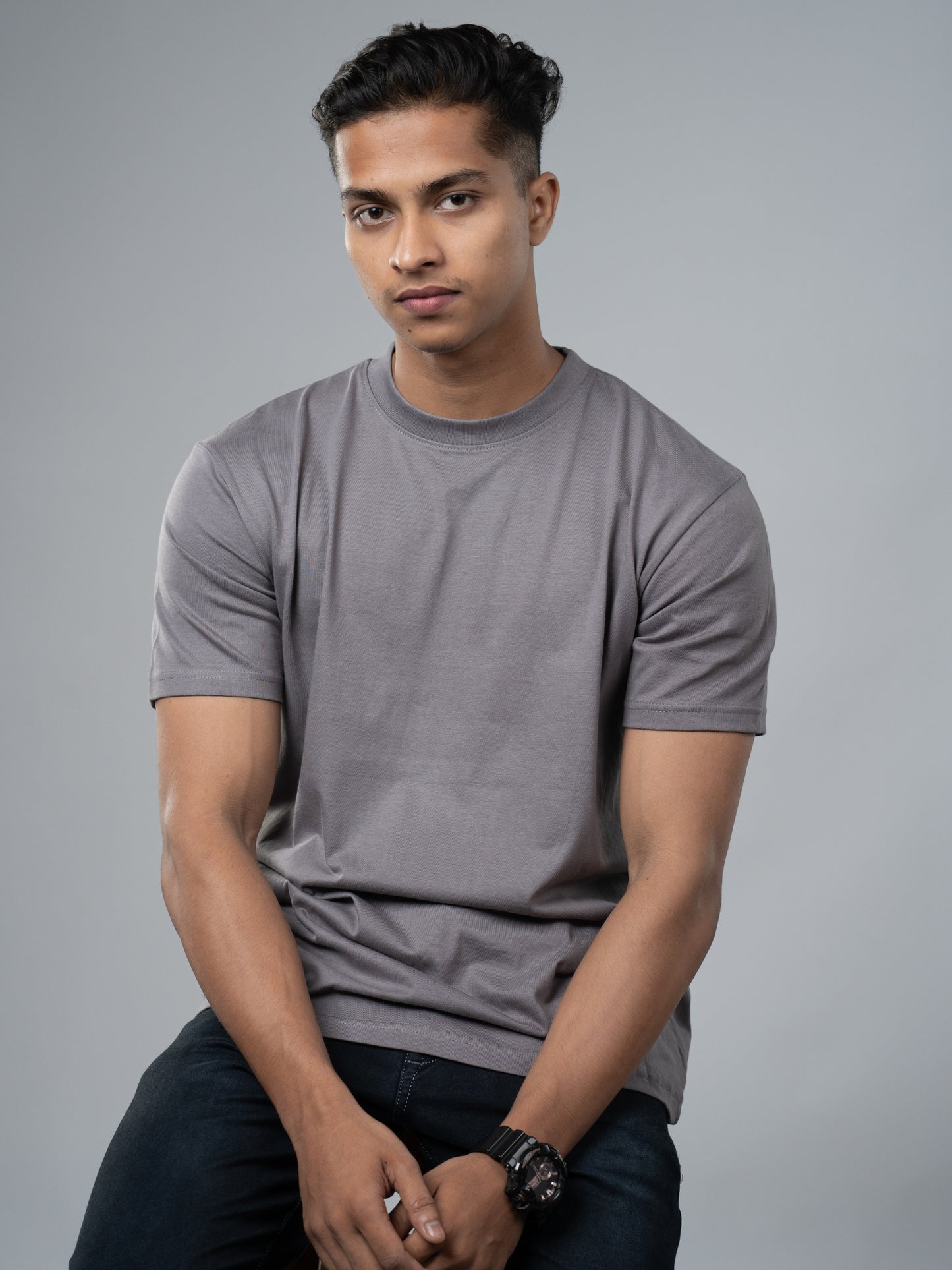 Roads to India® Men's Cotton Casual T-Shirt – Premium Plain T-Shirt | Unisex Fit (Regular)| 180 GSM | Half Sleeve, Round Neck | S–5XL | White, Black, Nevy Blue, Red, Golden Yellow, Olive Green, Grey