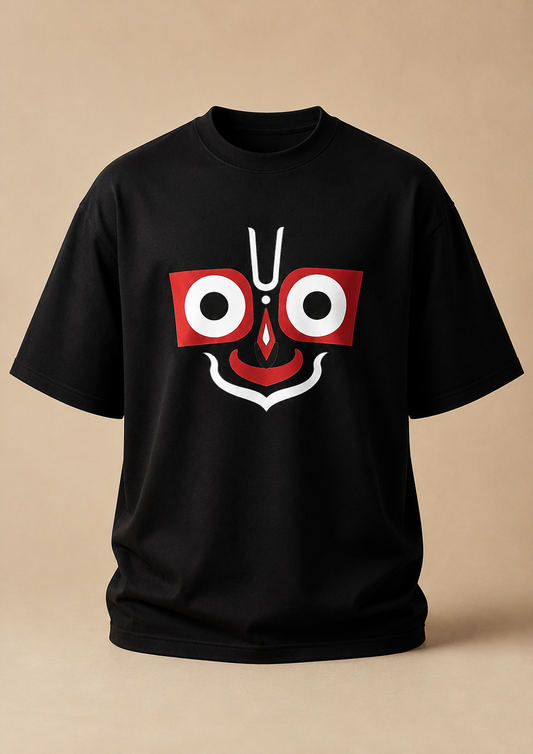 Roads to India Jai Jagannath 2 Graphic T-Shirt | 180 GSM Cotton | Regular Fit | White