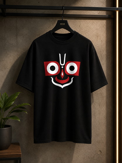 Roads to India Jai Jagannath 2 Graphic T-Shirt | 180 GSM Cotton | Regular Fit | White
