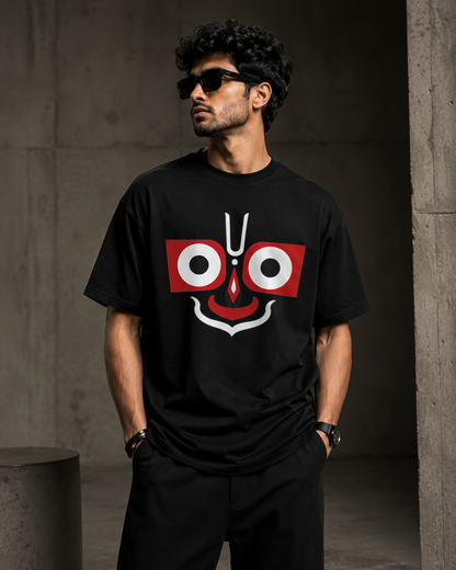 Roads to India Jai Jagannath 2 Graphic T-Shirt | 180 GSM Cotton | Regular Fit | White